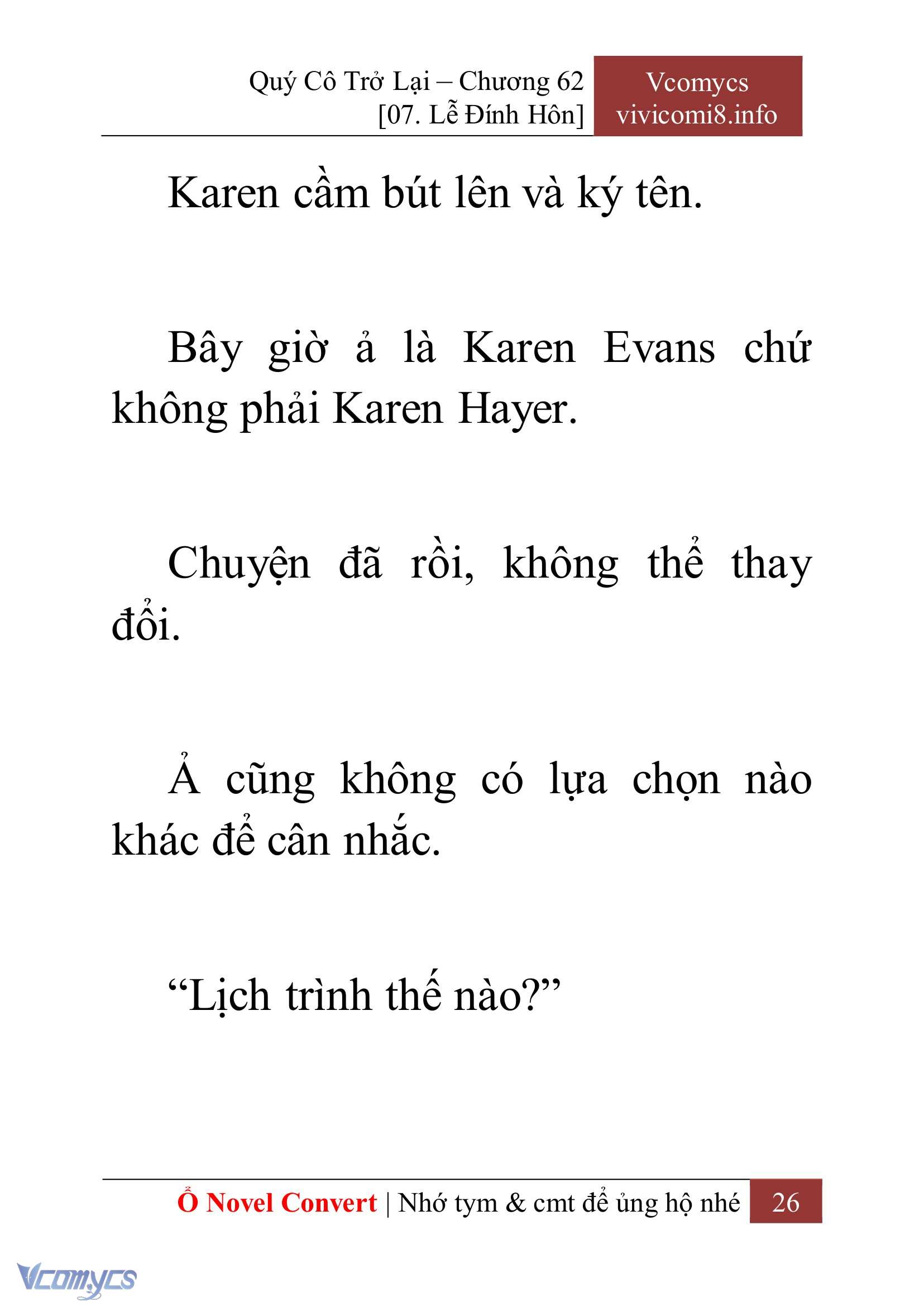 [Novel] Quý Cô Trở Lại Chap 62 - Next 