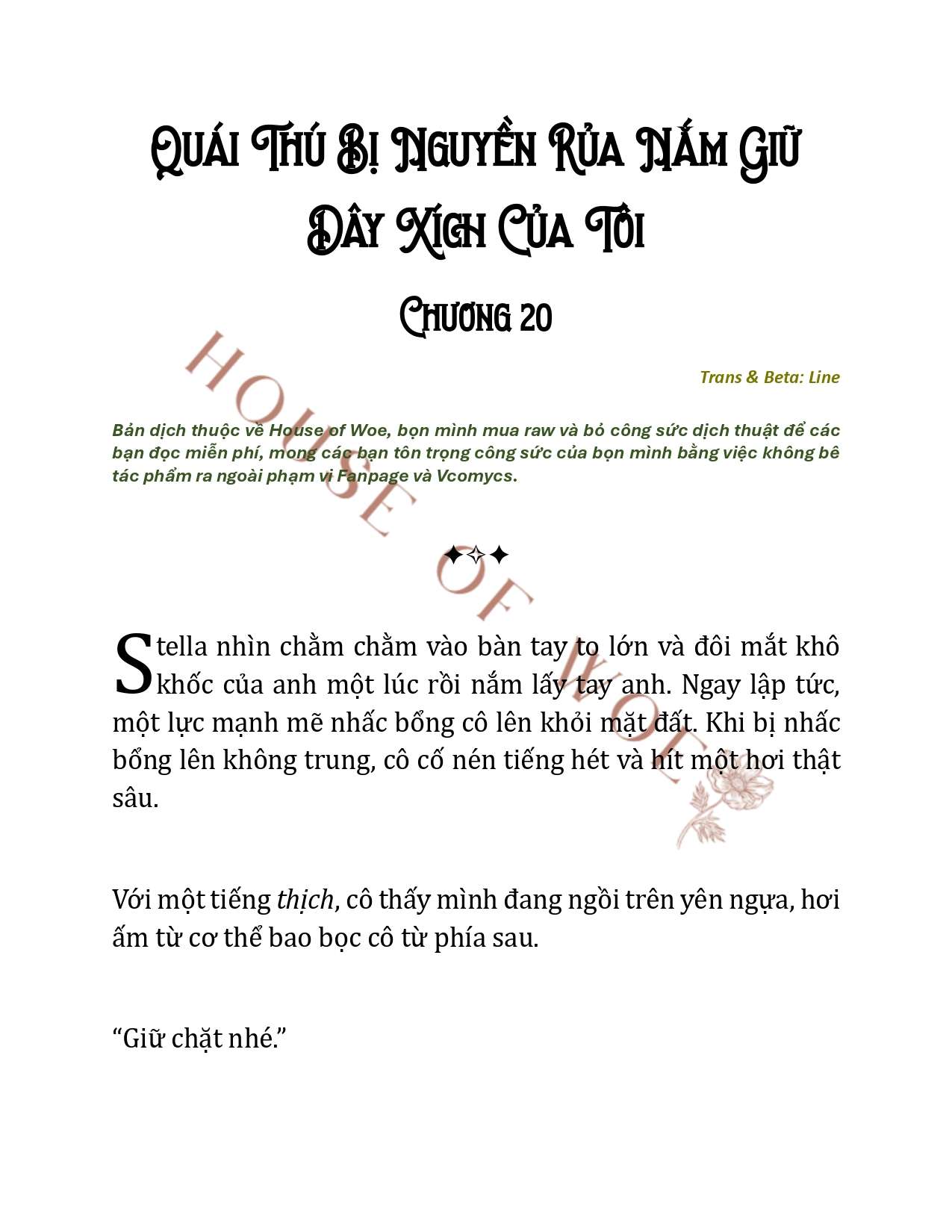 [NOVEL] QUÁI THÚ BỊ NGUYỀN RỦA NẮM GIỮ DÂY XÍCH CỦA TÔI Chap 20 - Trang 2