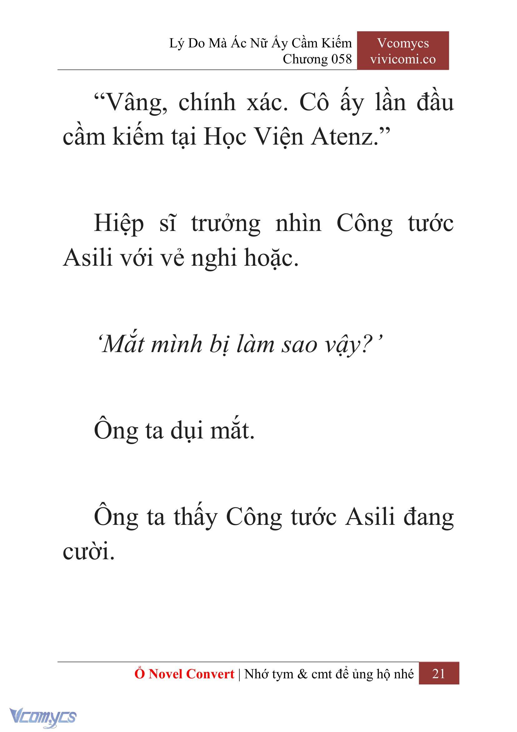 [Novel] Lý Do Mà Ác Nữ Ấy Cầm Kiếm Chap 58 - Trang 2