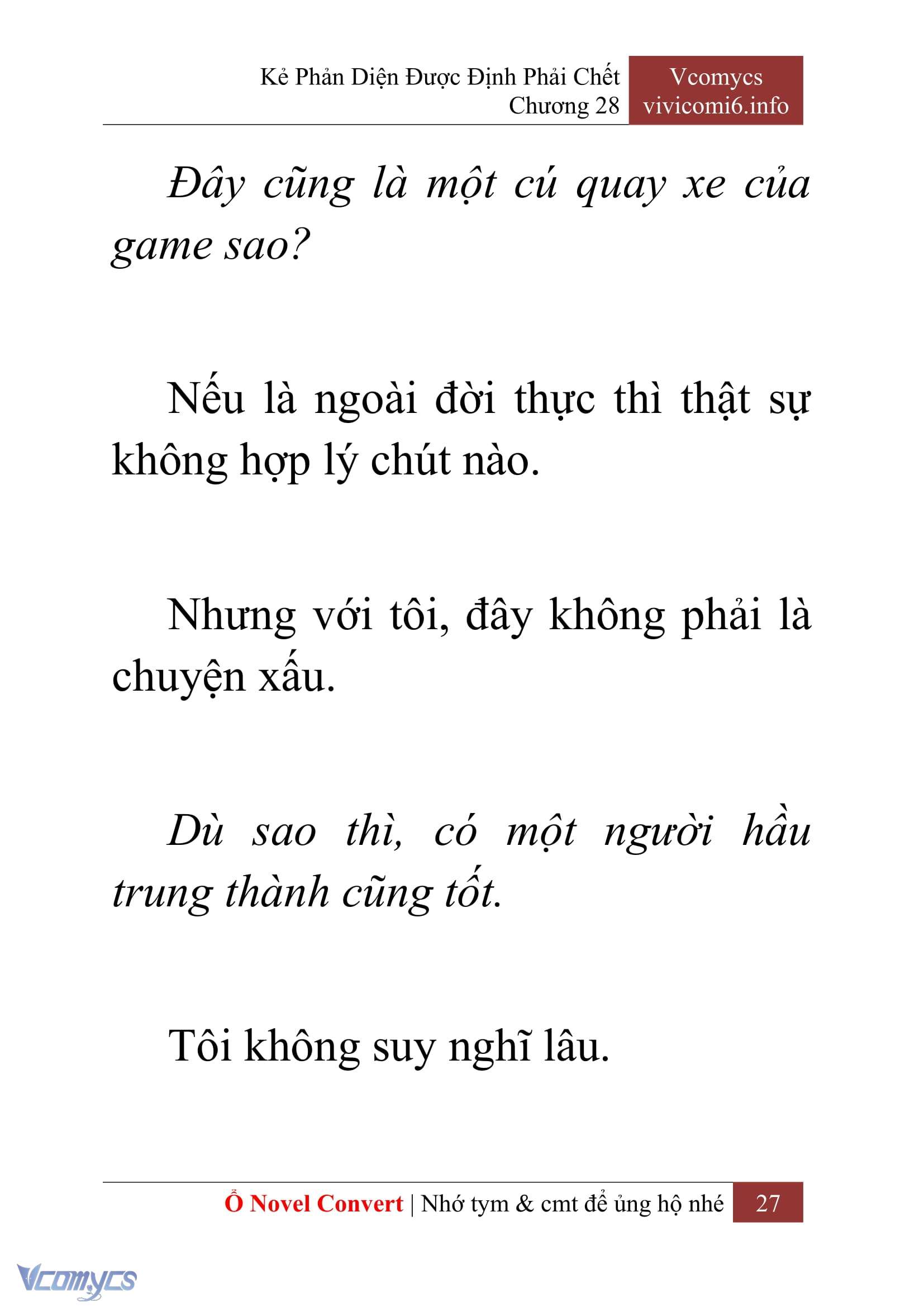 [Novel] Kẻ Phản Diện Được Định Phải Chết Chap 28 - Trang 2
