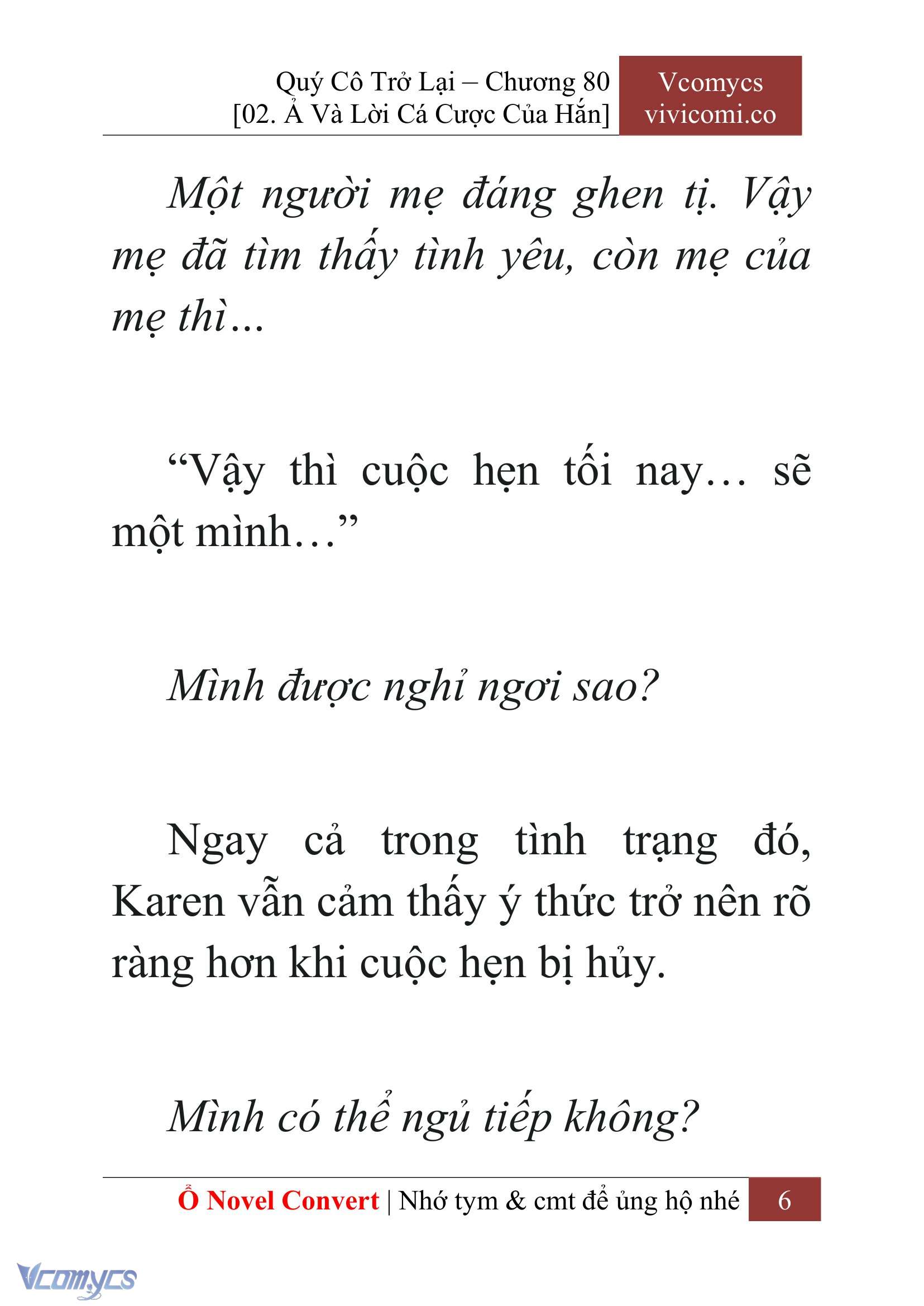 [Novel] Quý Cô Trở Lại Chap 80 - Trang 2