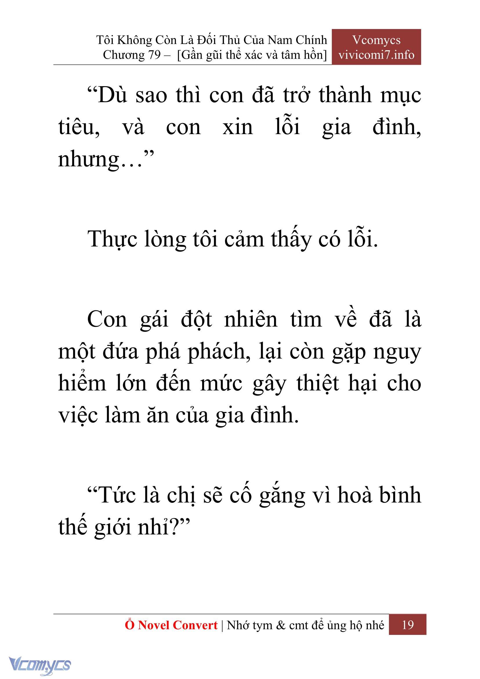 [Novel] Tôi Không Còn Là Đối Thủ Của Nam Chính Chap 79 - Next Chap 80