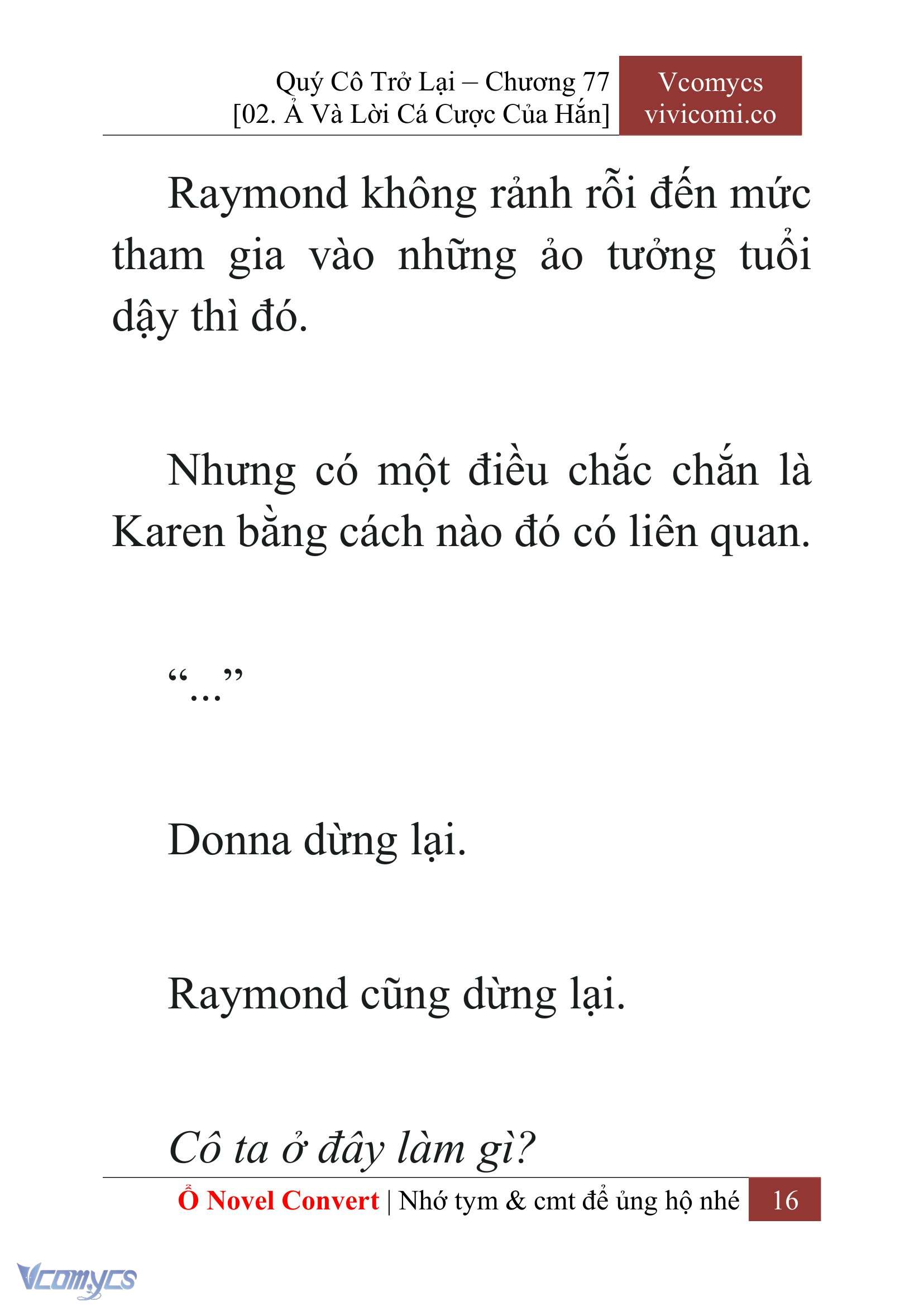 [Novel] Quý Cô Trở Lại Chap 77 - Trang 2