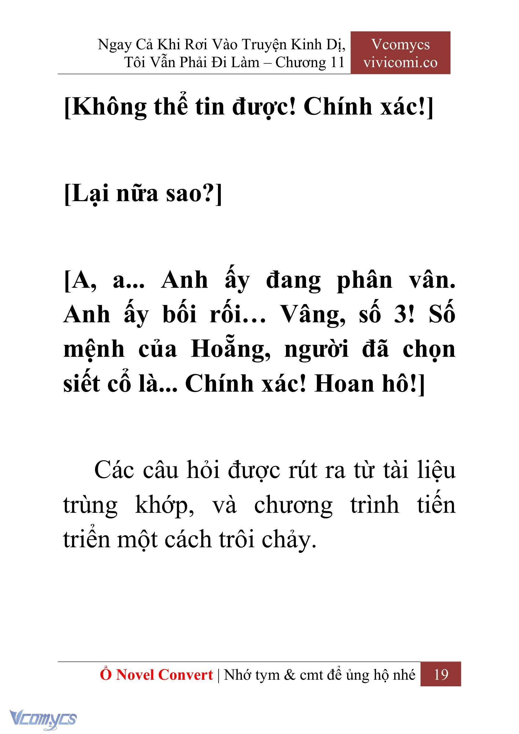 [Novel] Ngay Cả Khi Rơi Vào Truyện Kinh Dị, Tôi Vẫn Phải Đi Làm Chap 11 - Next 