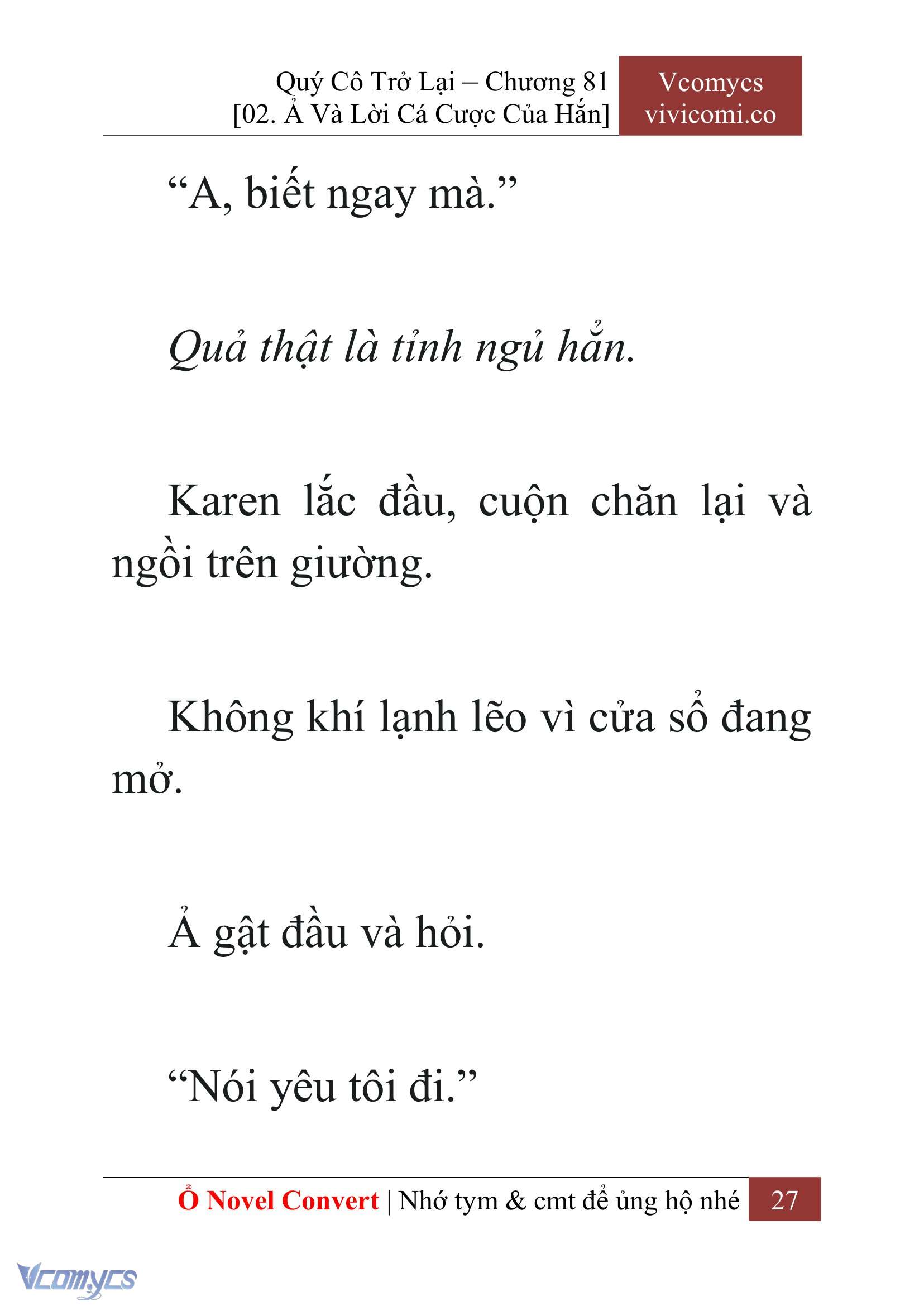 [Novel] Quý Cô Trở Lại Chap 81 - Trang 2