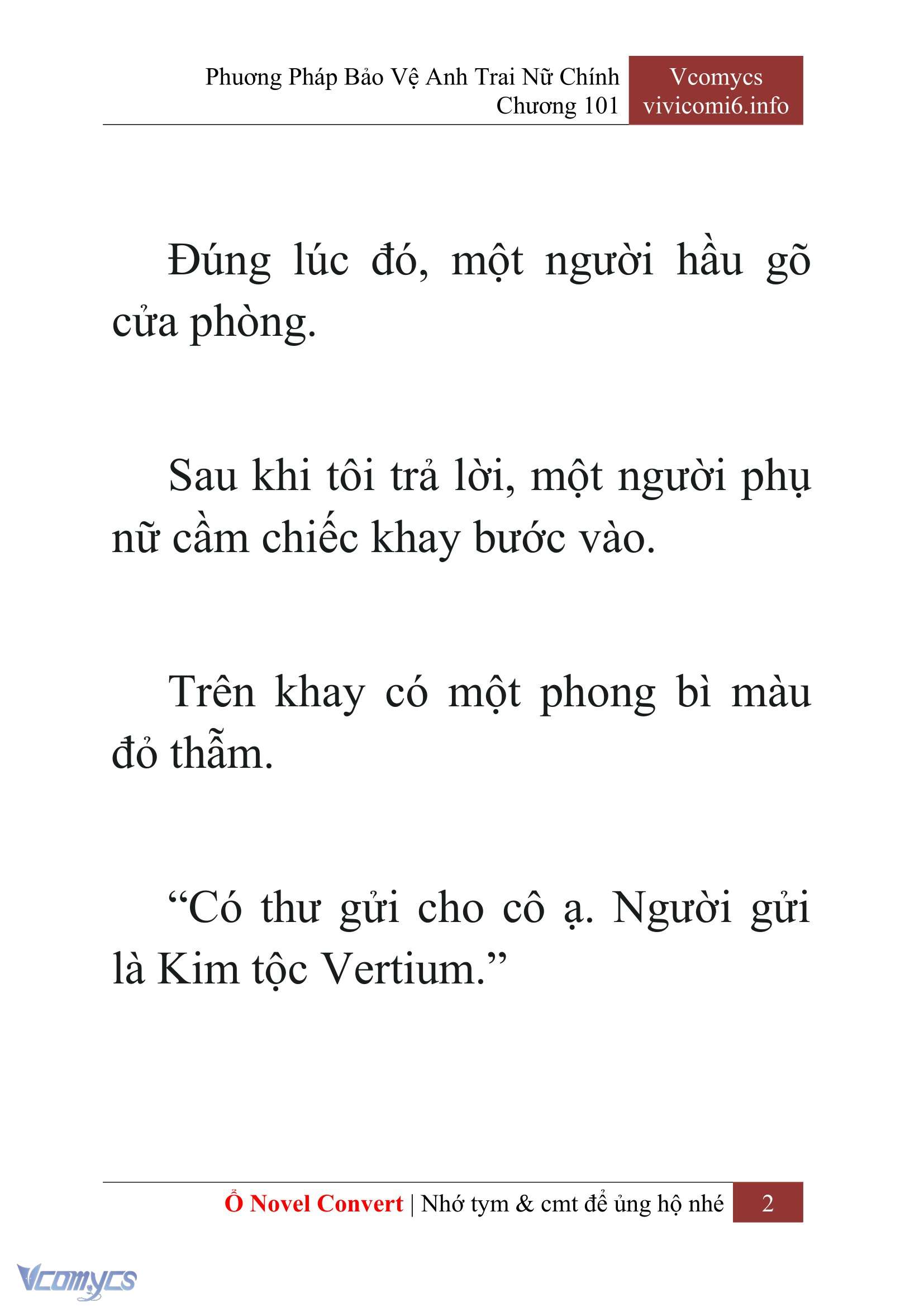 [Novel] Phương Pháp Bảo Vệ Anh Trai Nữ Chính Chap 101 - Trang 2