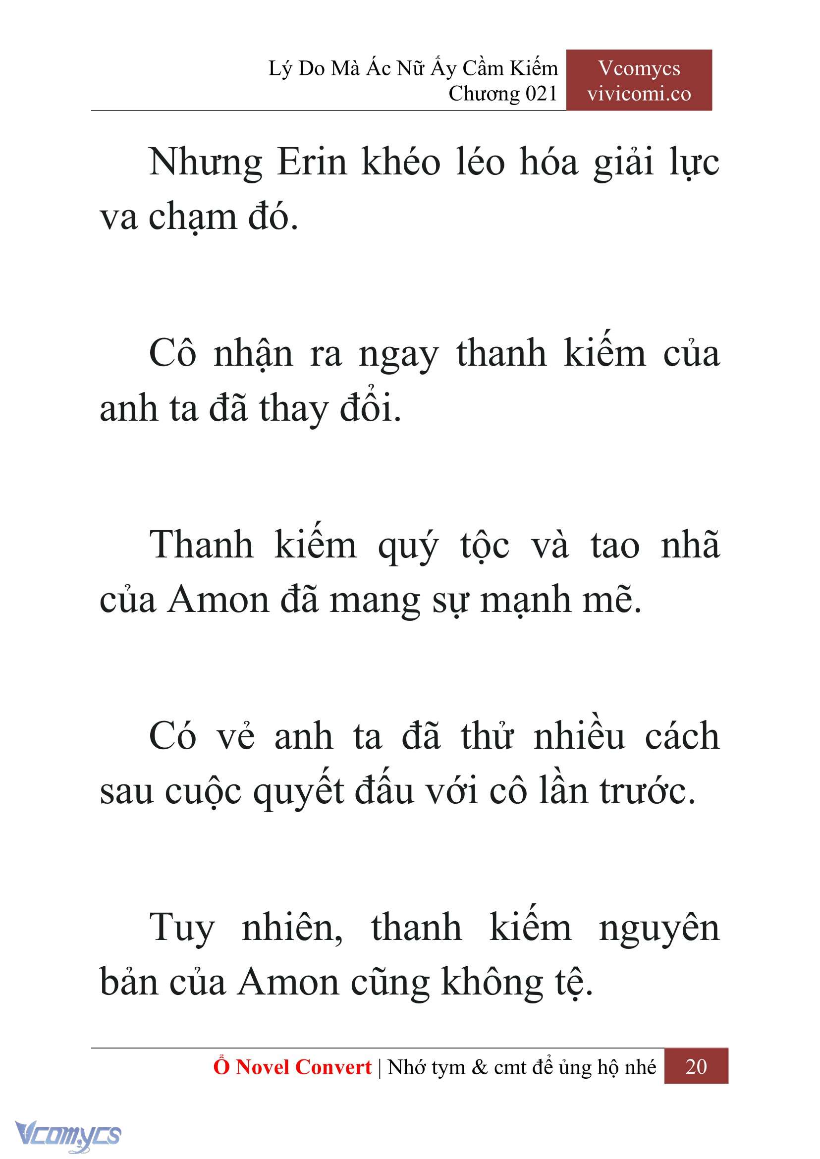 [Novel] Lý Do Mà Ác Nữ Ấy Cầm Kiếm Chap 21 - Next Chap 22