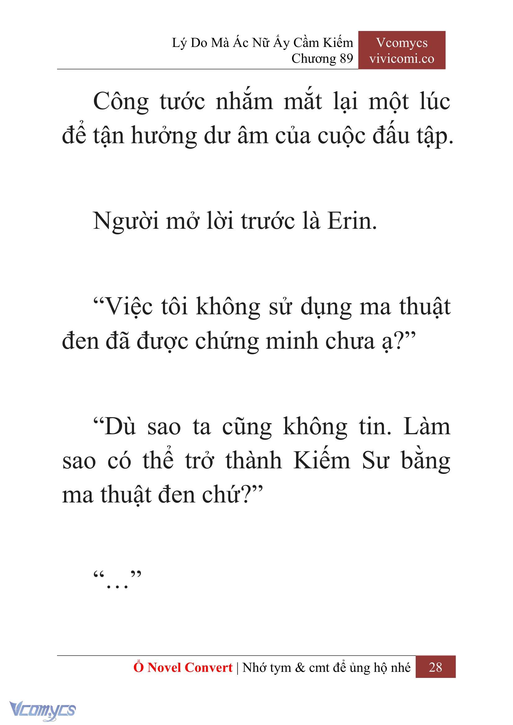 [Novel] Lý Do Mà Ác Nữ Ấy Cầm Kiếm Chap 89 - Trang 2