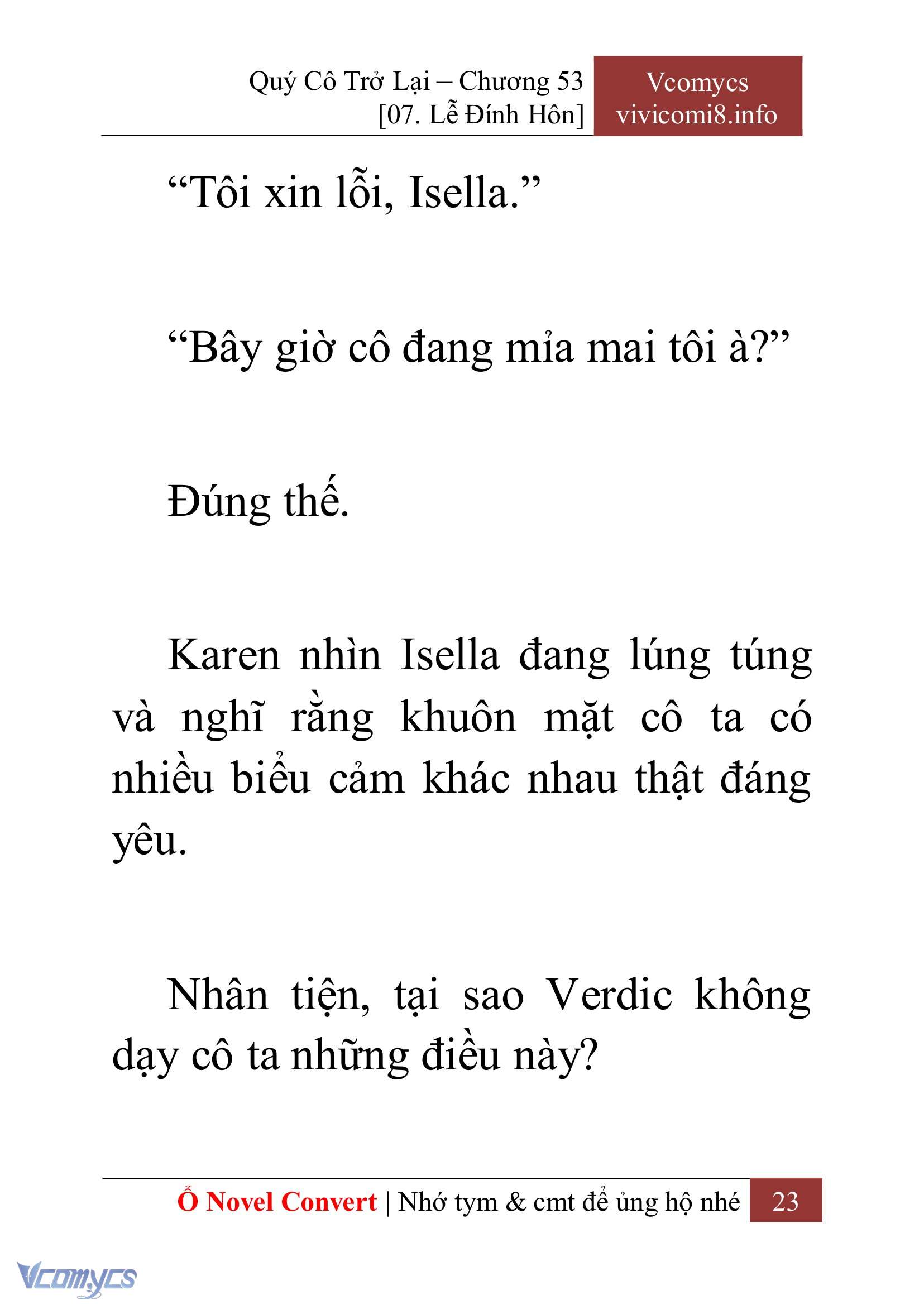 [Novel] Quý Cô Trở Lại Chap 53 - Trang 2
