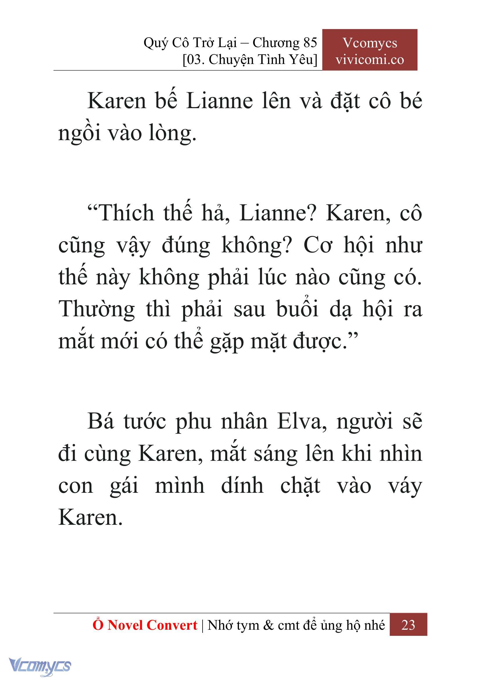 [Novel] Quý Cô Trở Lại Chap 85 - Trang 2