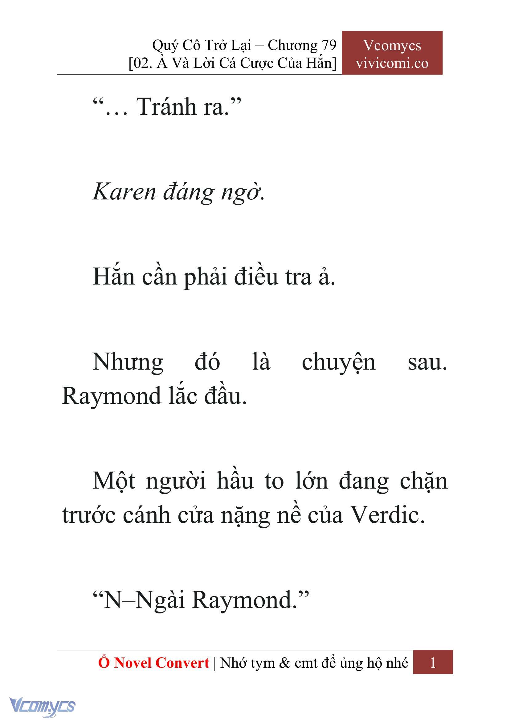 [Novel] Quý Cô Trở Lại Chap 79 - Trang 2