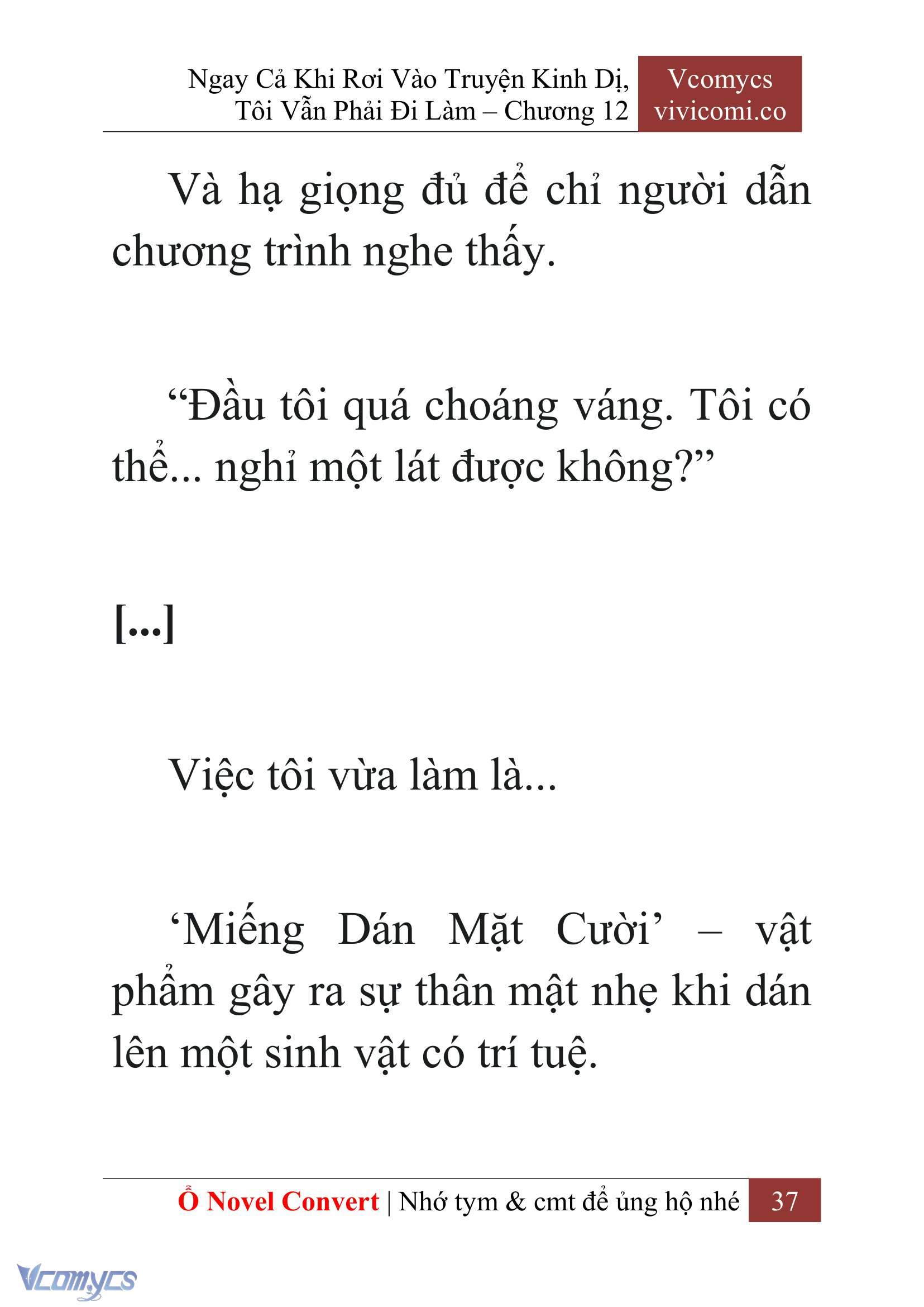 [Novel] Ngay Cả Khi Rơi Vào Truyện Kinh Dị, Tôi Vẫn Phải Đi Làm Chap 12 - Trang 2