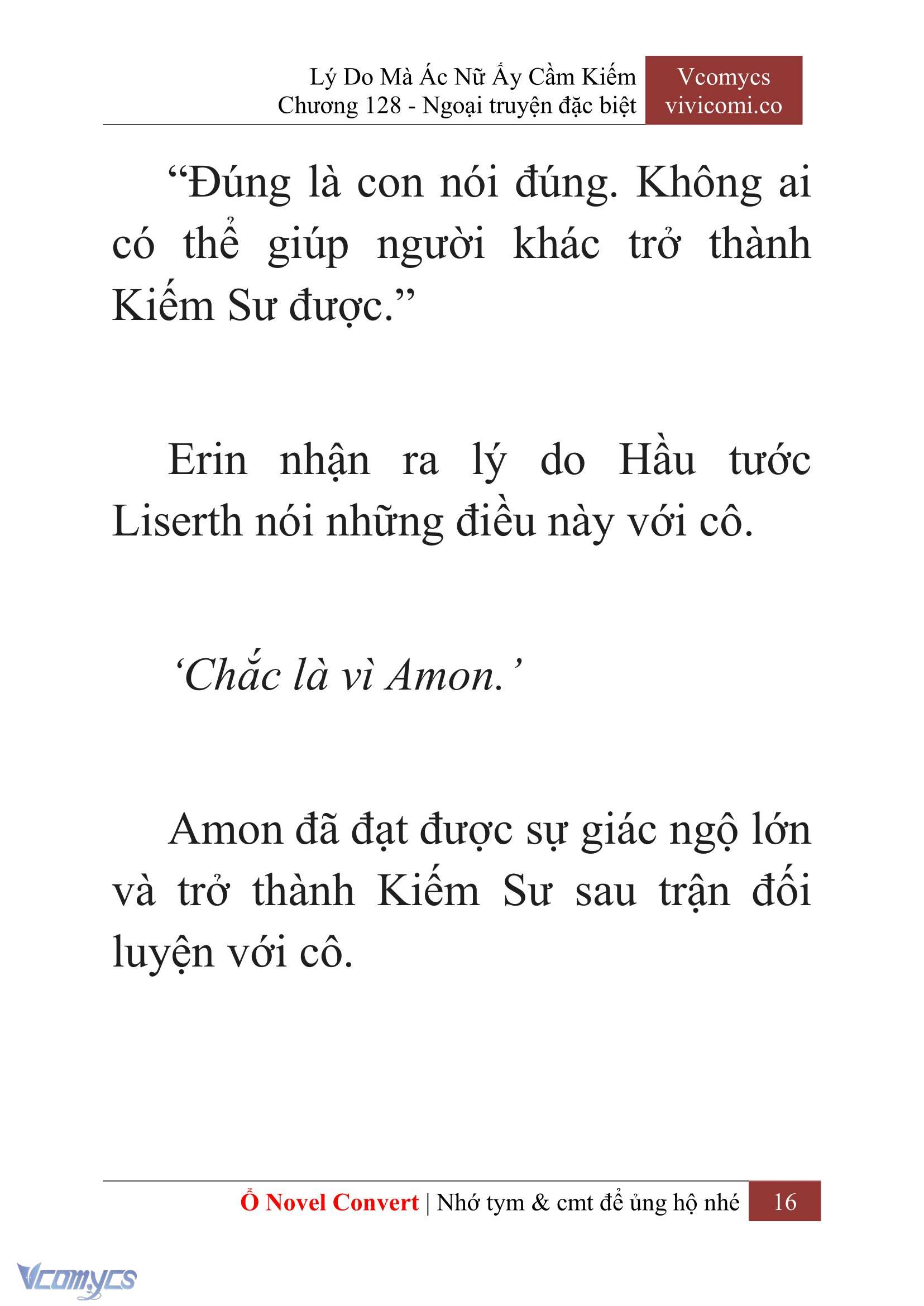[Novel] Lý Do Mà Ác Nữ Ấy Cầm Kiếm Chap 128 - Next Chap 129