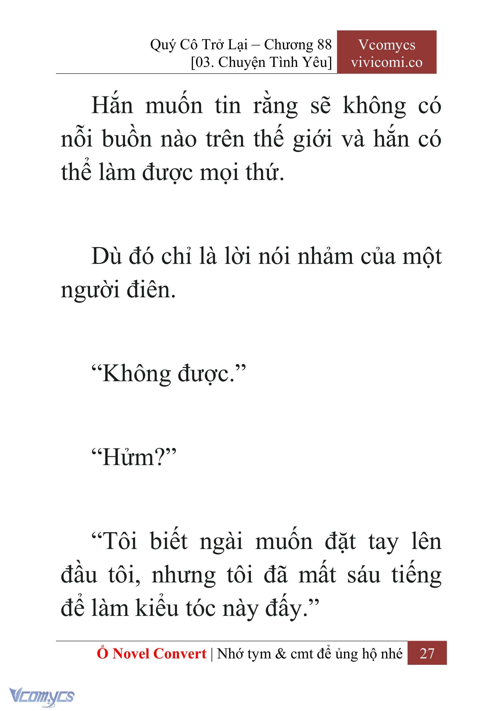 [Novel] Quý Cô Trở Lại Chap 88 - Trang 2