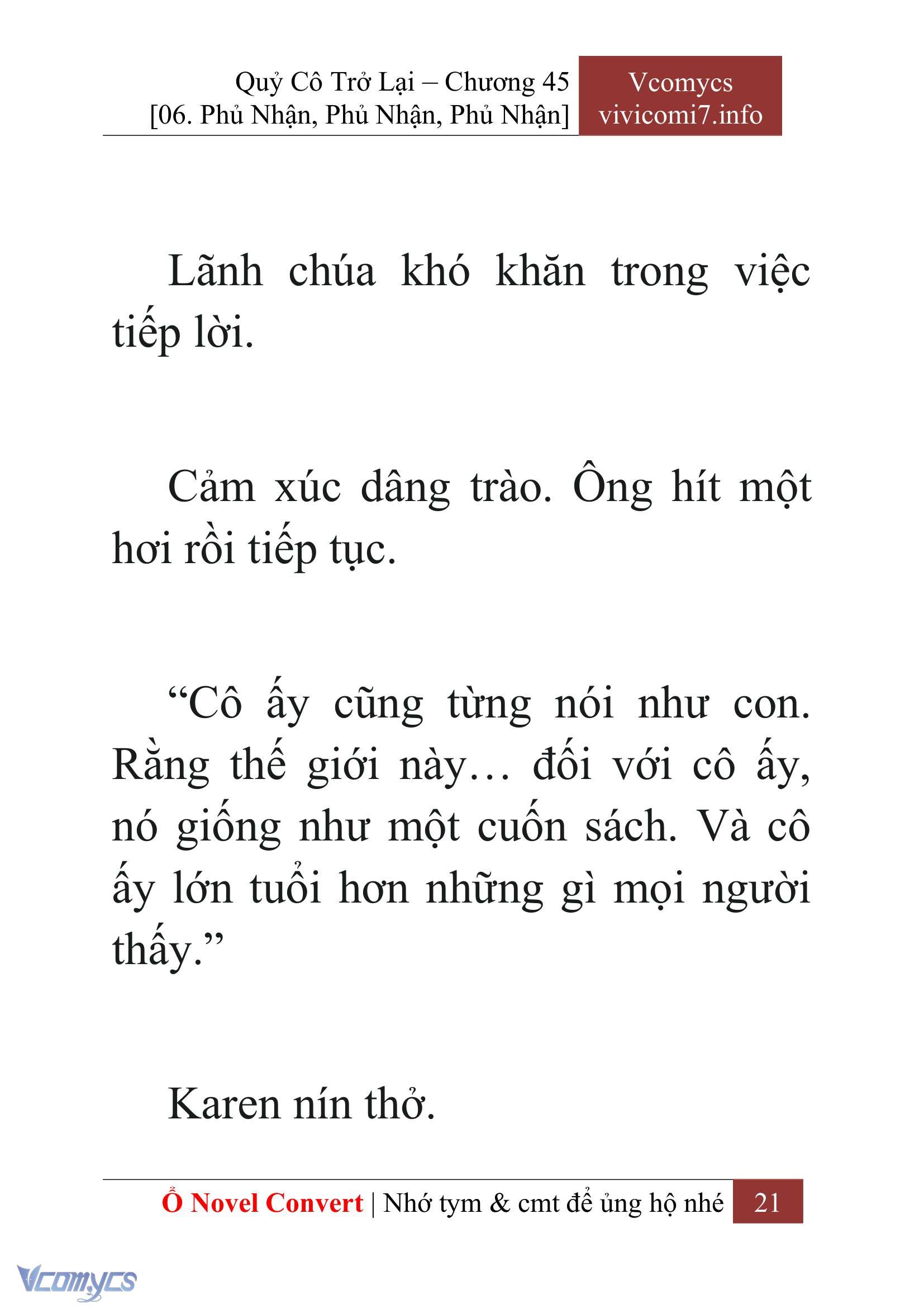 [Novel] Quý Cô Trở Lại Chap 45 - Trang 2