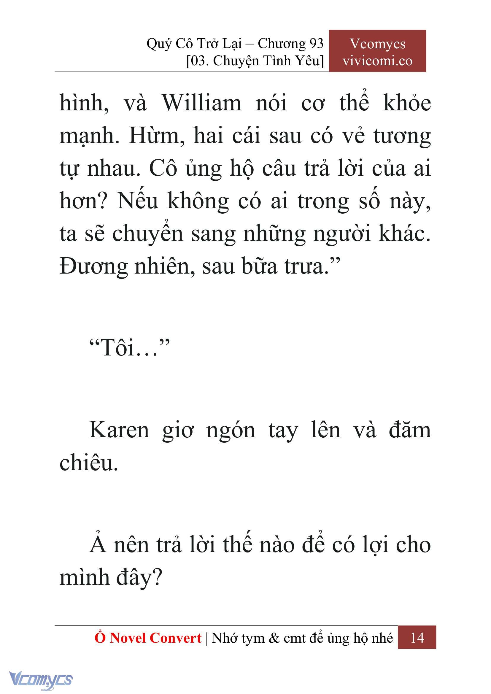 [Novel] Quý Cô Trở Lại Chap 93 - Trang 2