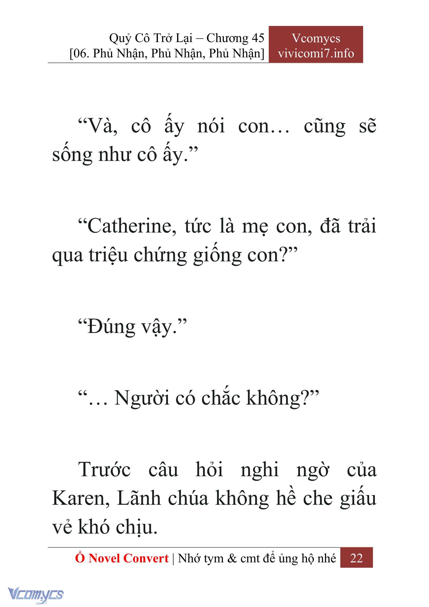 [Novel] Quý Cô Trở Lại Chap 45 - Trang 2