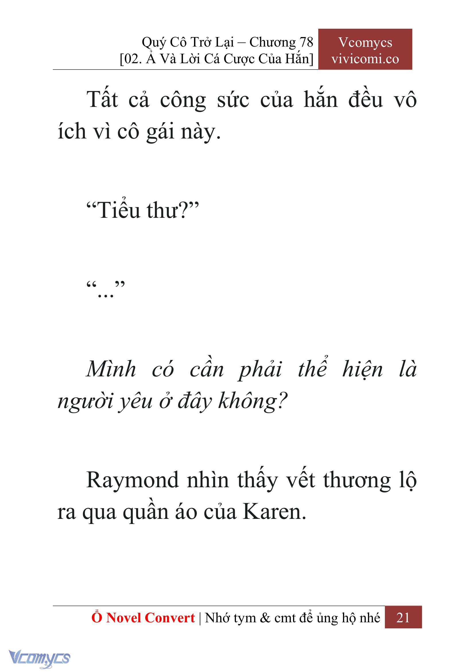 [Novel] Quý Cô Trở Lại Chap 78 - Next Chap 79