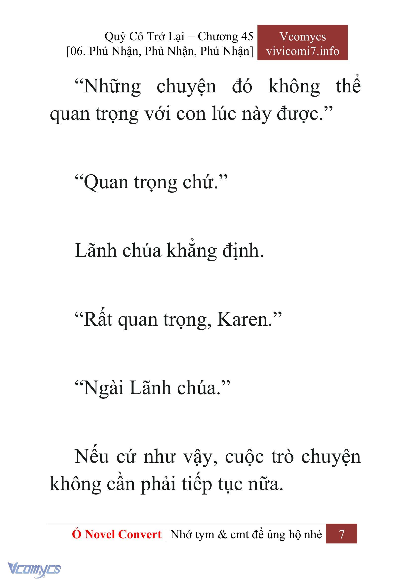 [Novel] Quý Cô Trở Lại Chap 45 - Trang 2