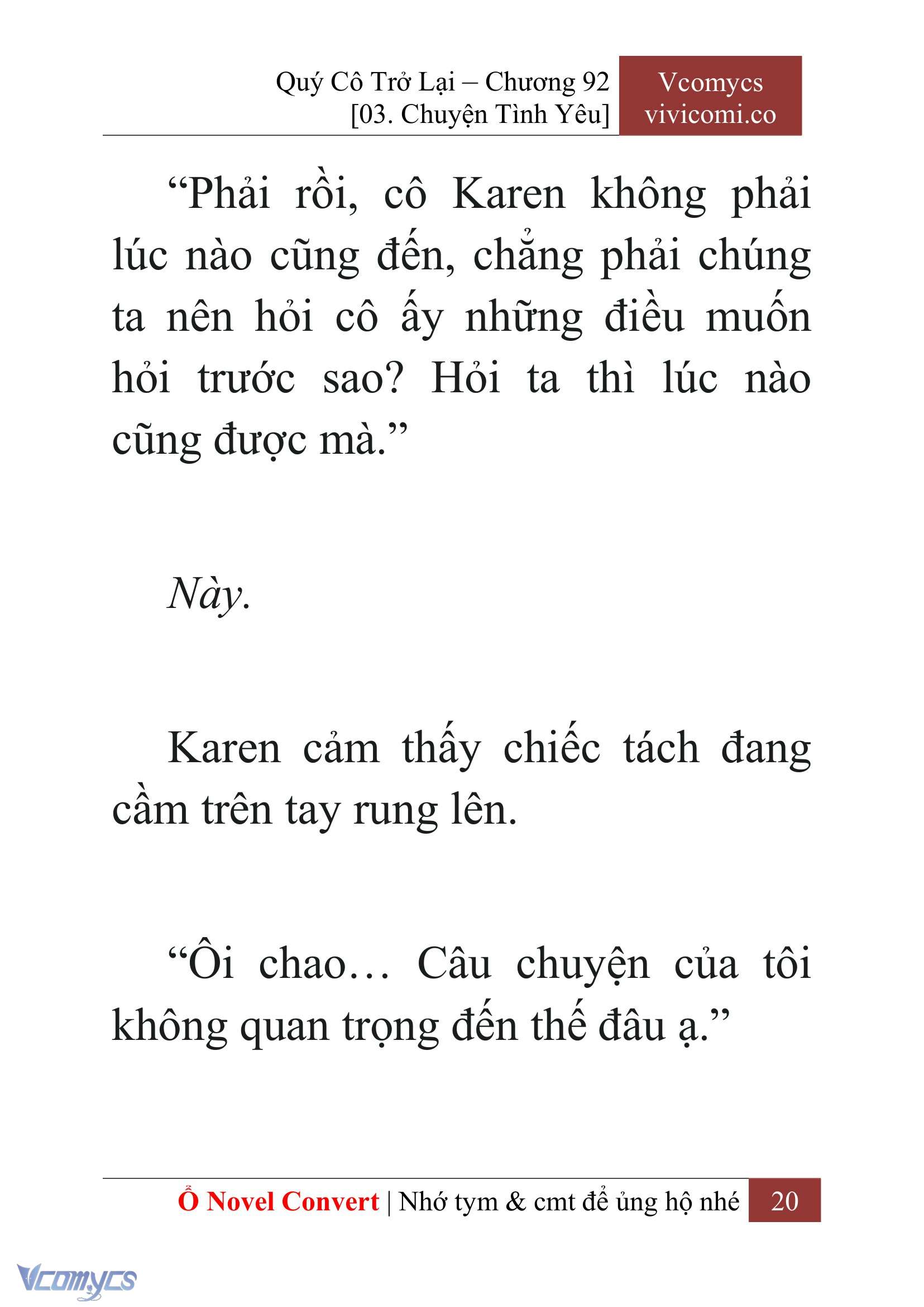 [Novel] Quý Cô Trở Lại Chap 92 - Trang 2