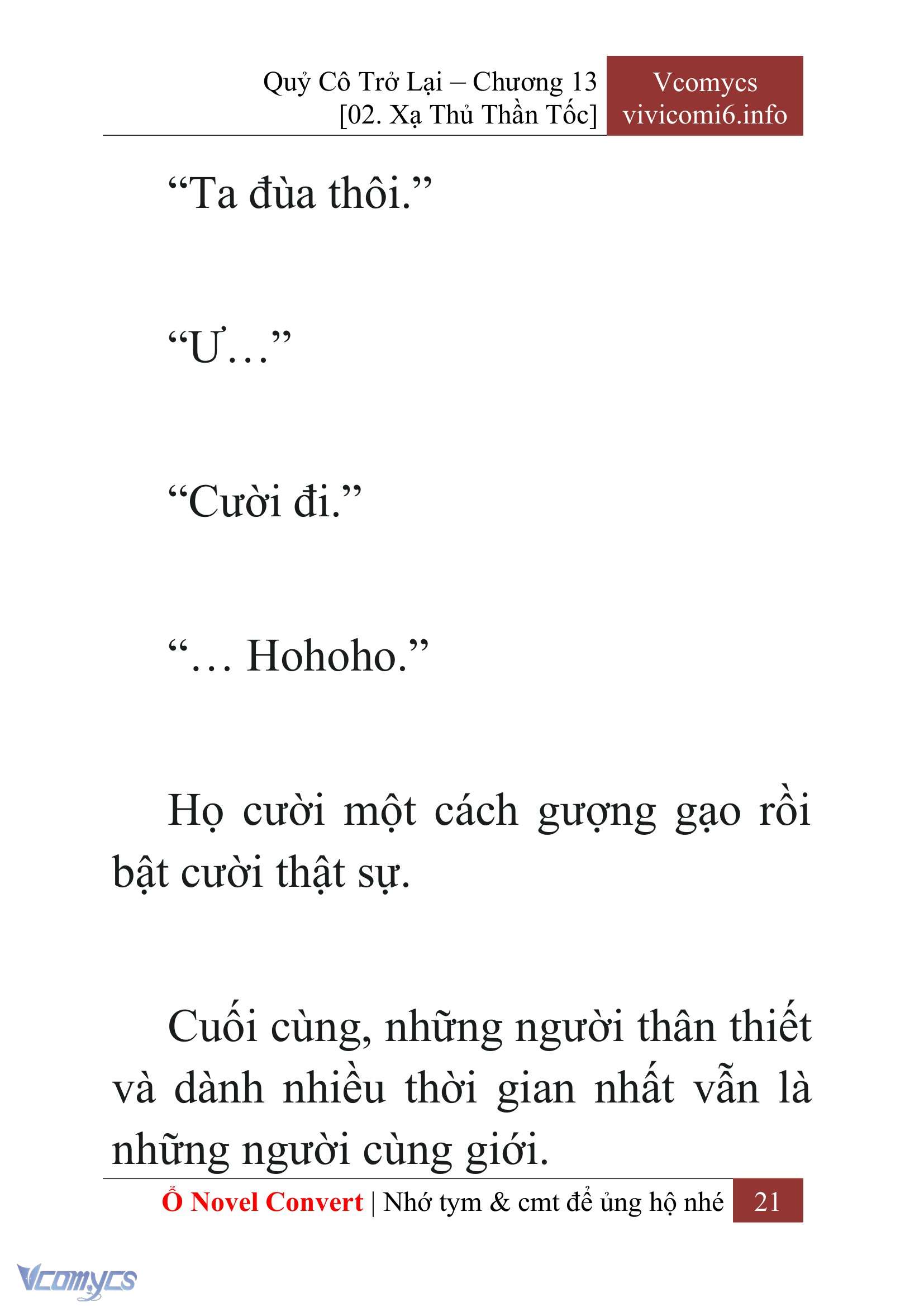 [Novel] Quý Cô Trở Lại Chap 13 - Trang 2