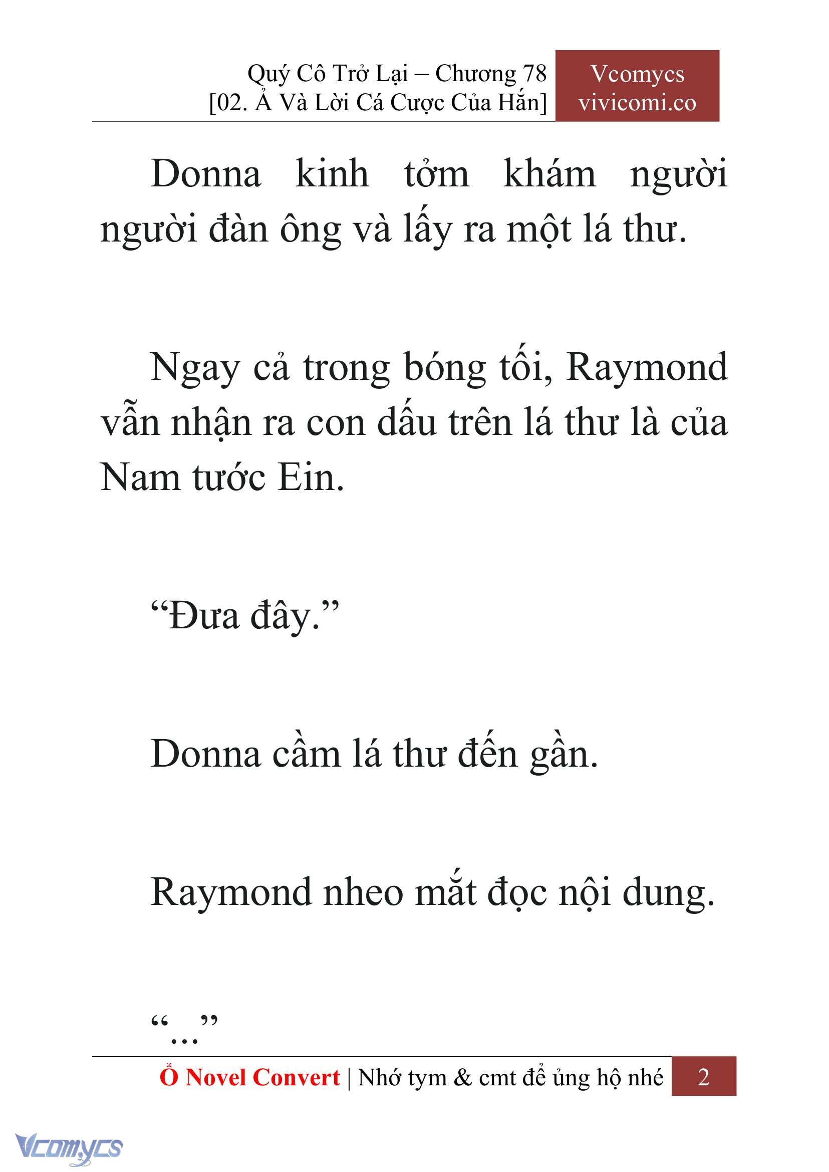 [Novel] Quý Cô Trở Lại Chap 78 - Next Chap 79