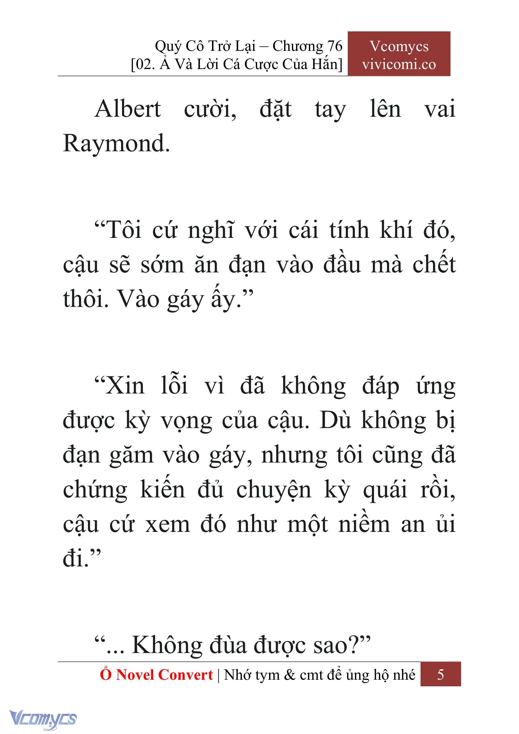 [Novel] Quý Cô Trở Lại Chap 76 - Next Chap 77