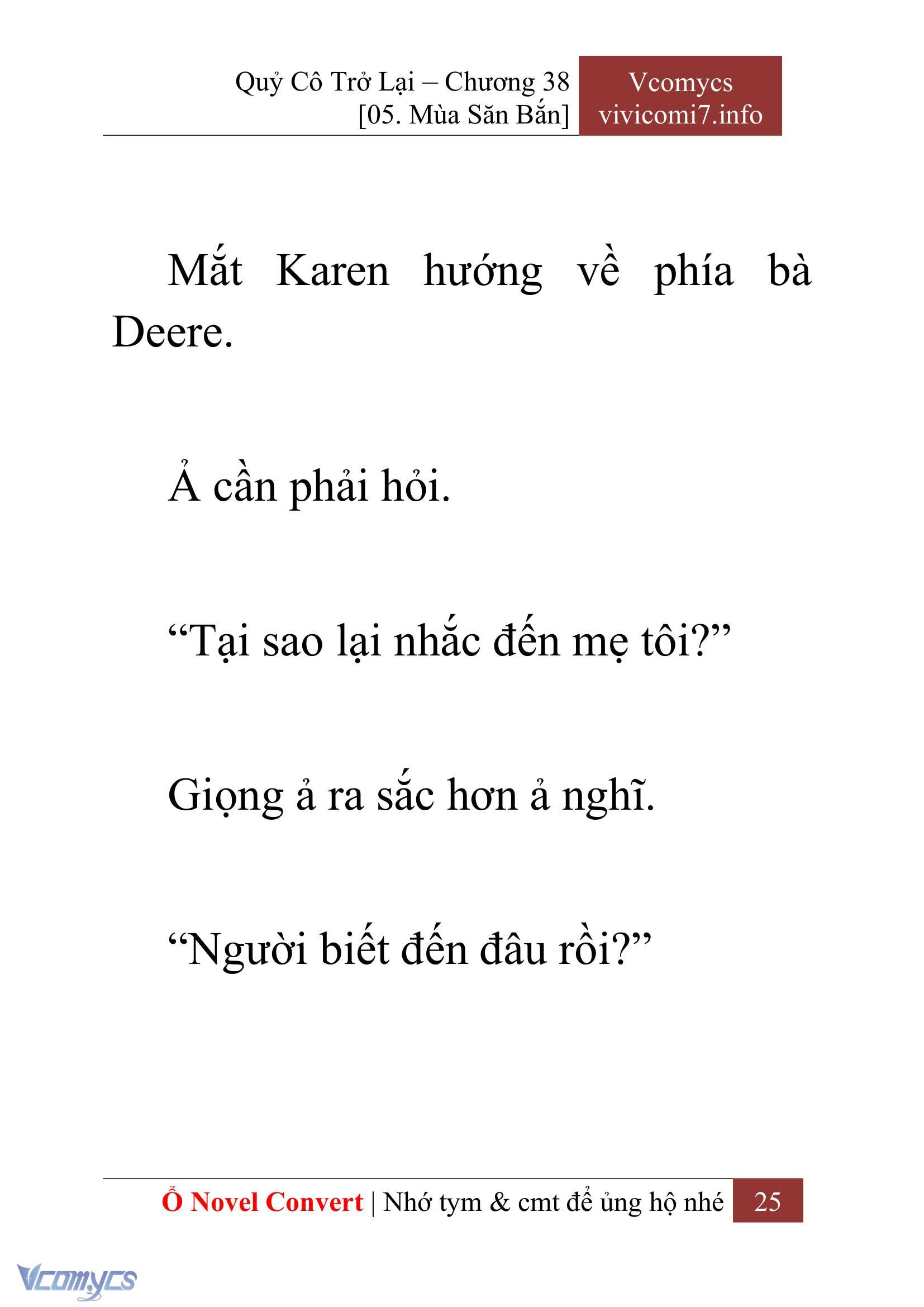 [Novel] Quý Cô Trở Lại Chap 38 - Trang 2