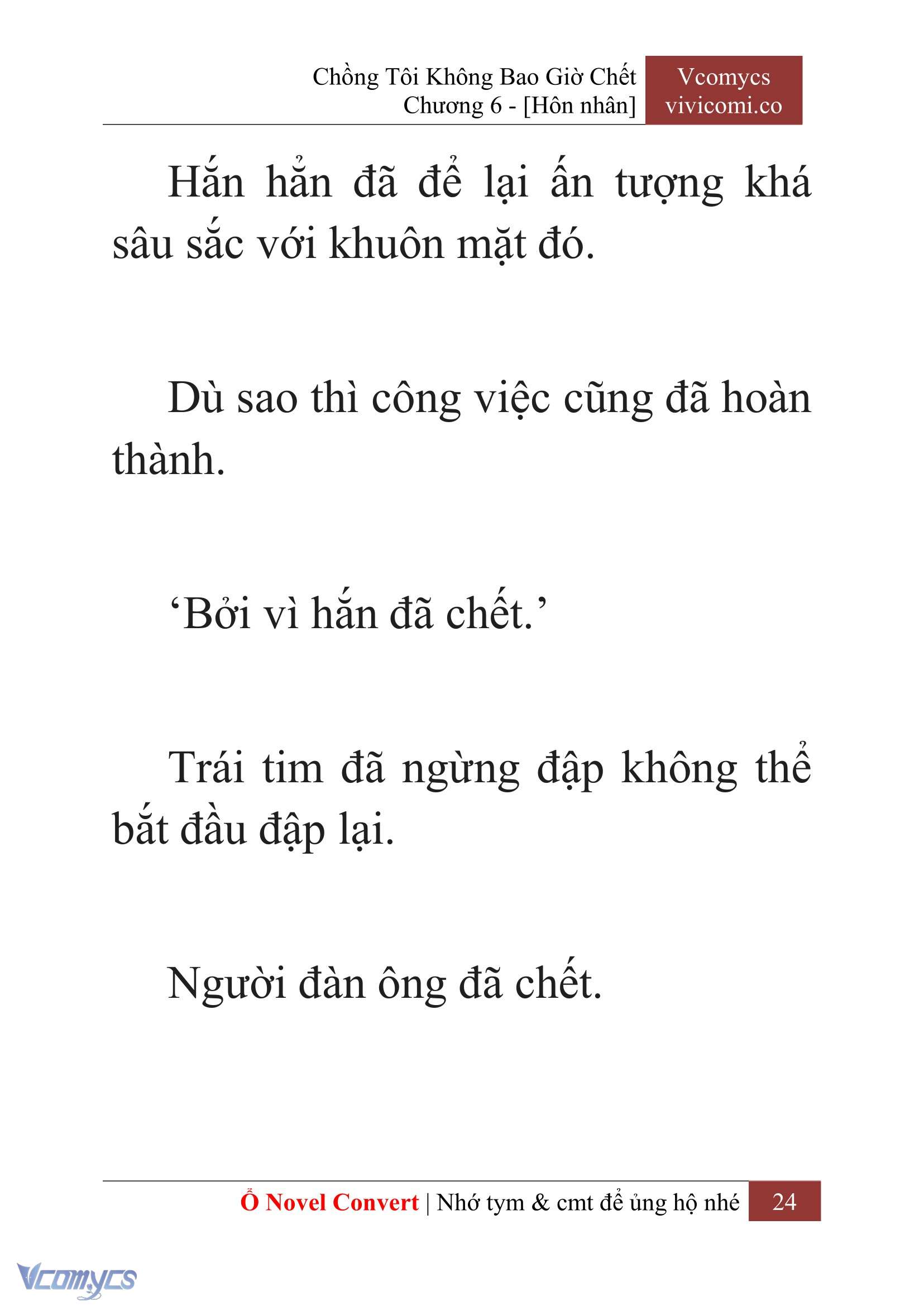 [Novel] Chồng Tôi Không Bao Giờ Chết Chap 6 - Trang 2