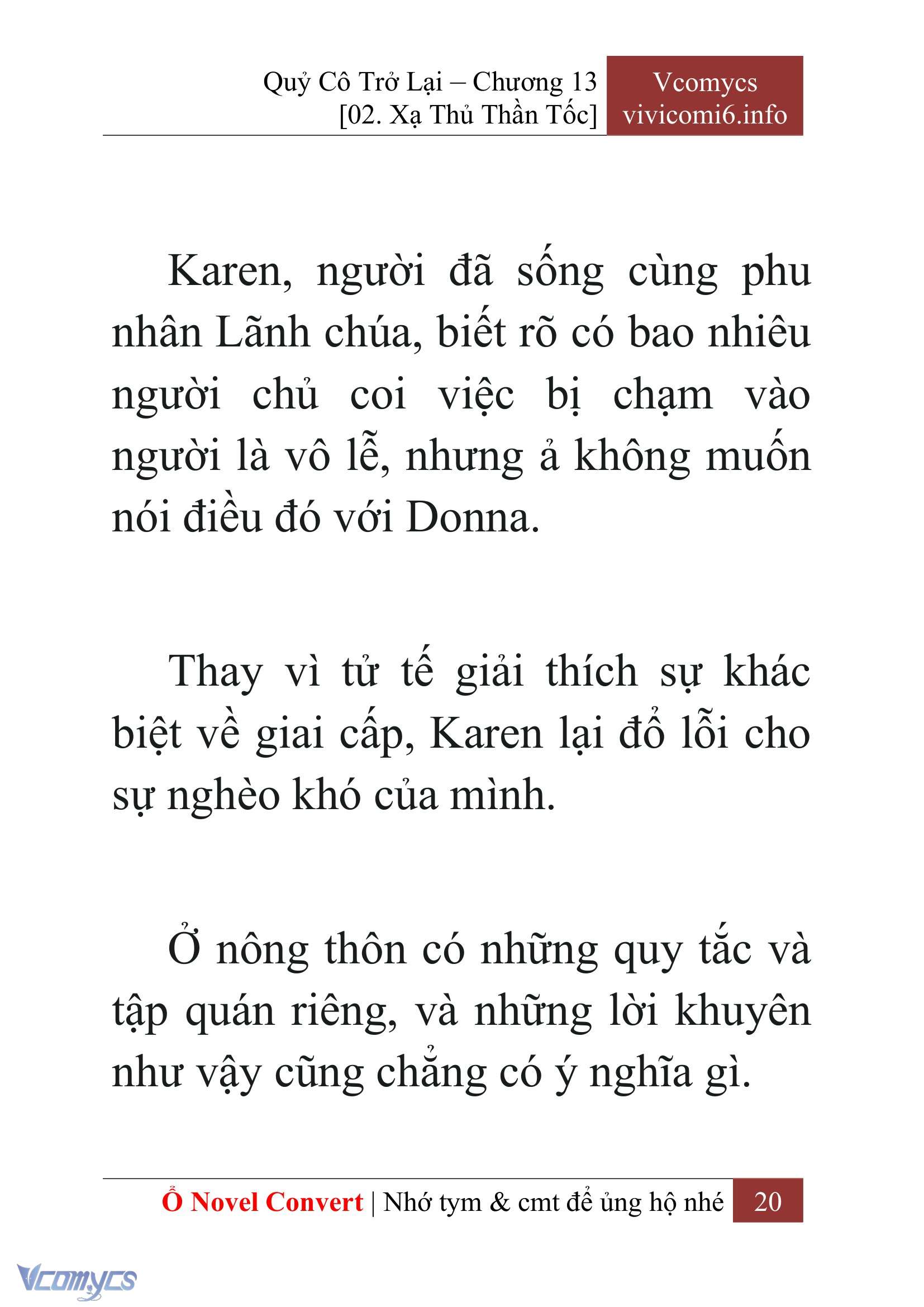 [Novel] Quý Cô Trở Lại Chap 13 - Trang 2