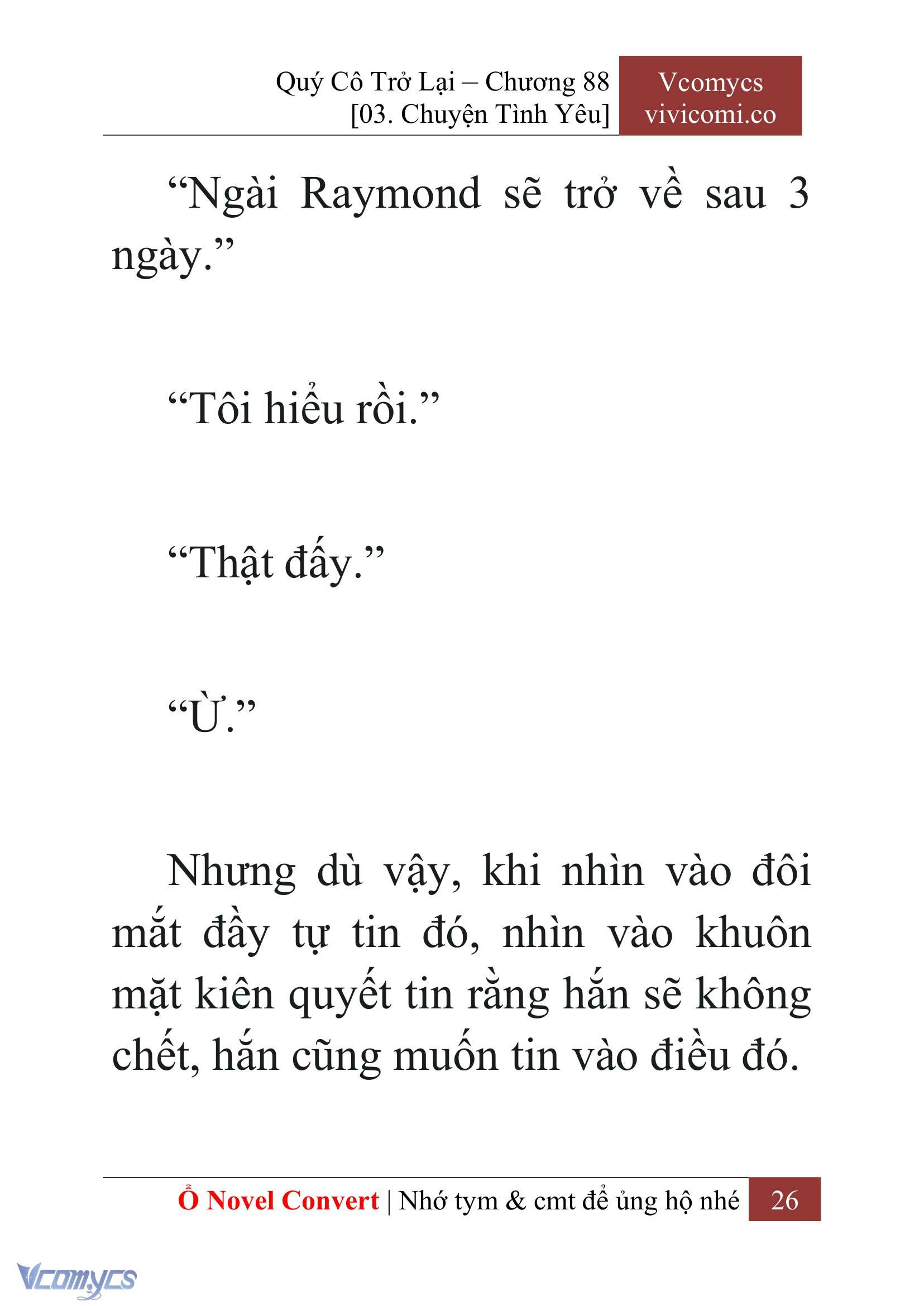 [Novel] Quý Cô Trở Lại Chap 88 - Trang 2