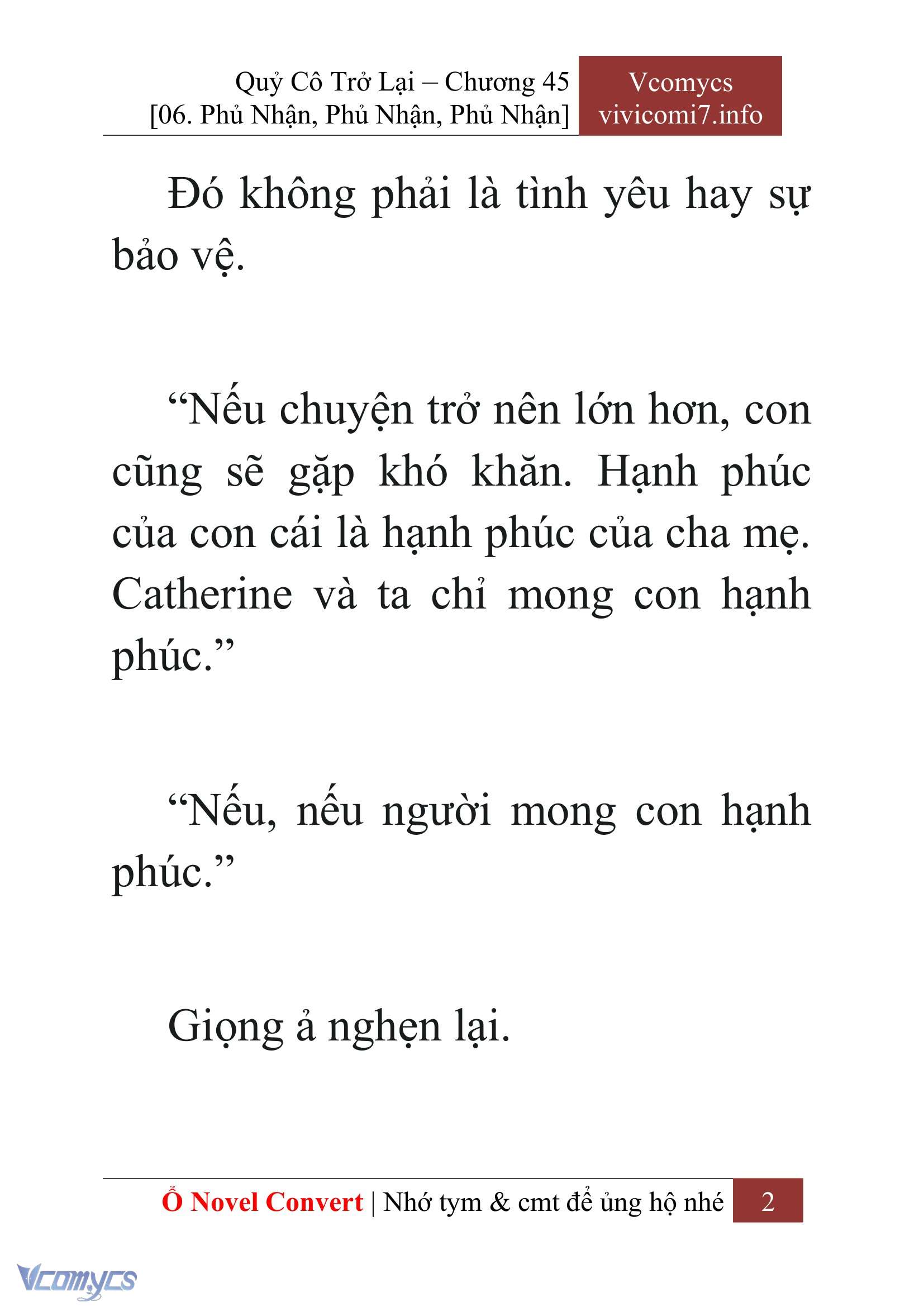 [Novel] Quý Cô Trở Lại Chap 45 - Trang 2