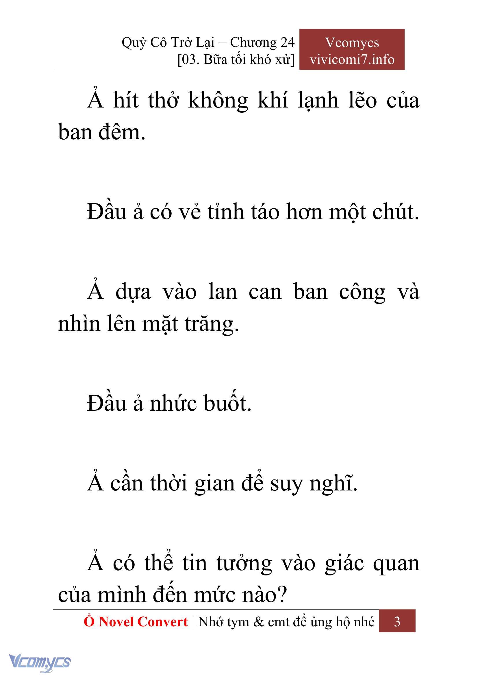 [Novel] Quý Cô Trở Lại Chap 24 - Trang 2