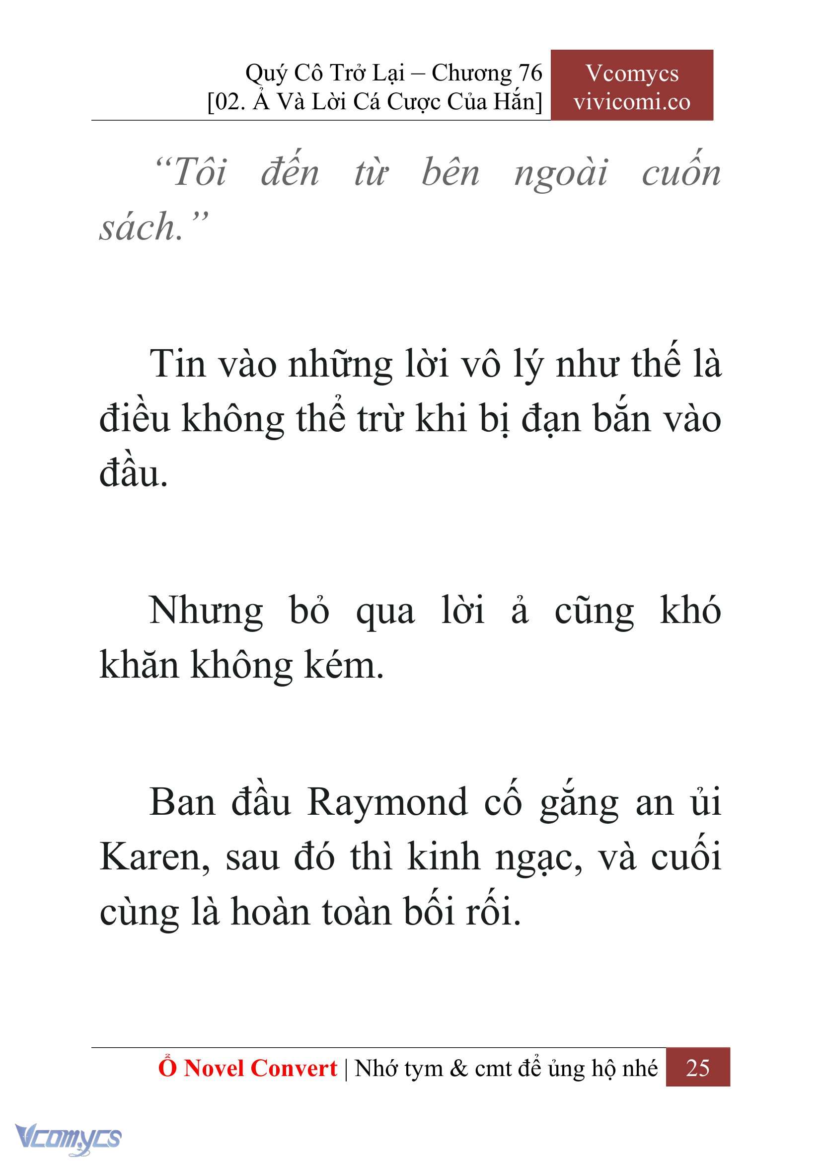 [Novel] Quý Cô Trở Lại Chap 76 - Next Chap 77