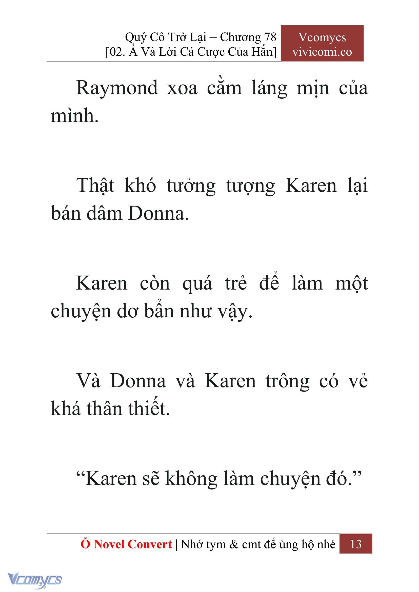 [Novel] Quý Cô Trở Lại Chap 78 - Next Chap 79