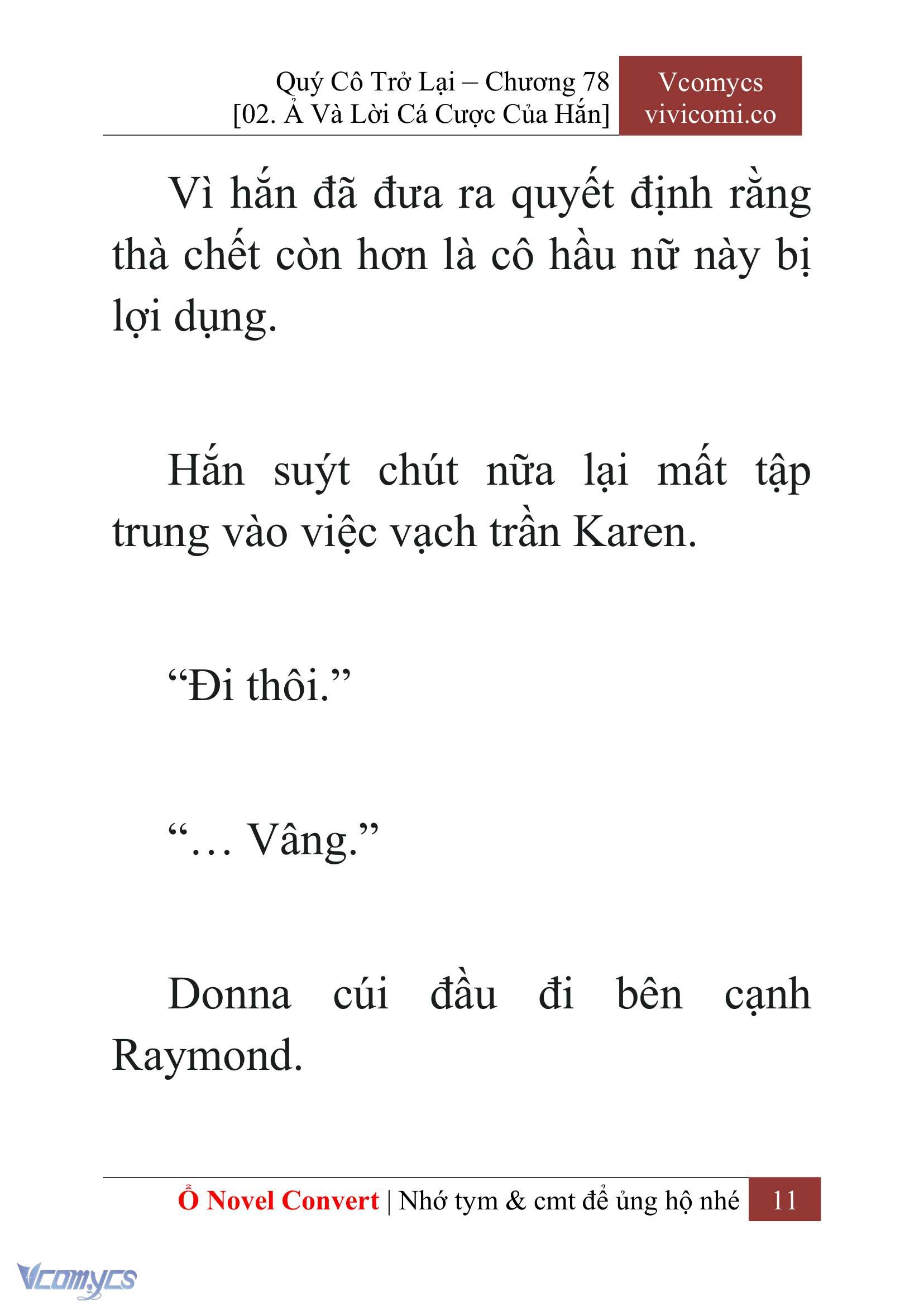 [Novel] Quý Cô Trở Lại Chap 78 - Next Chap 79