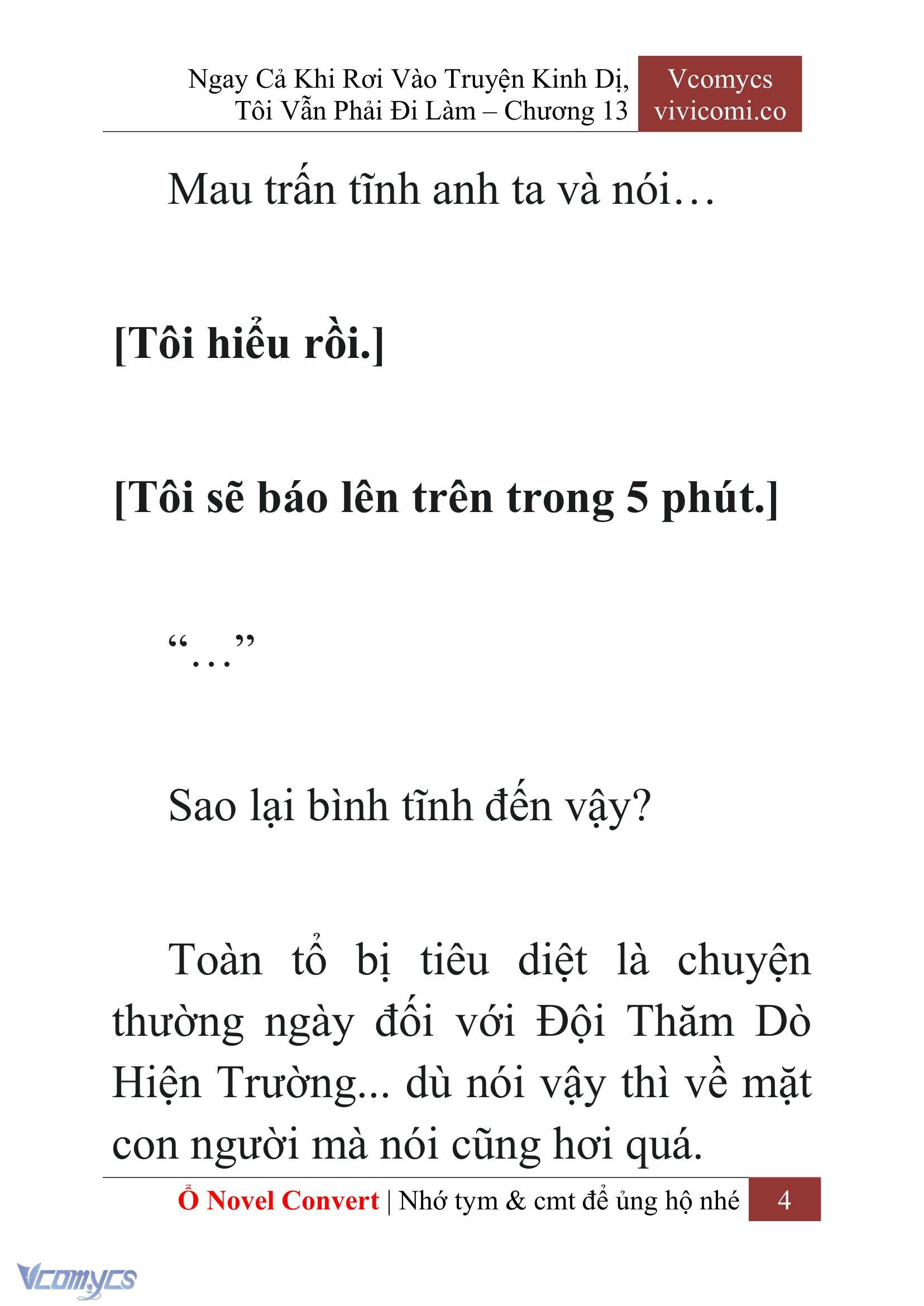 [Novel] Ngay Cả Khi Rơi Vào Truyện Kinh Dị, Tôi Vẫn Phải Đi Làm Chap 13 - Trang 2