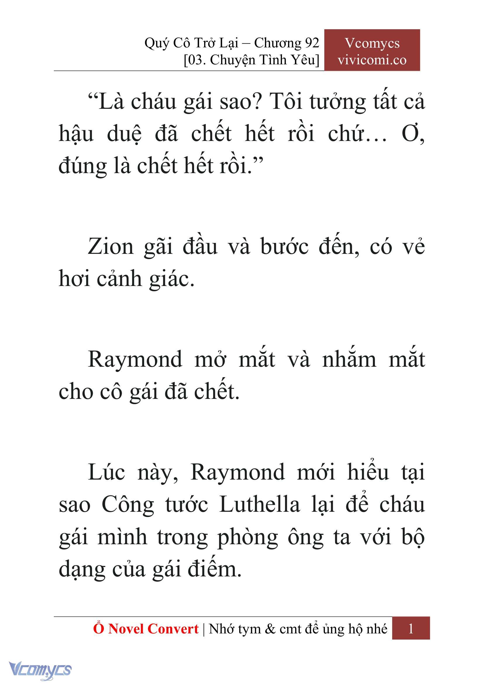 [Novel] Quý Cô Trở Lại Chap 92 - Trang 2