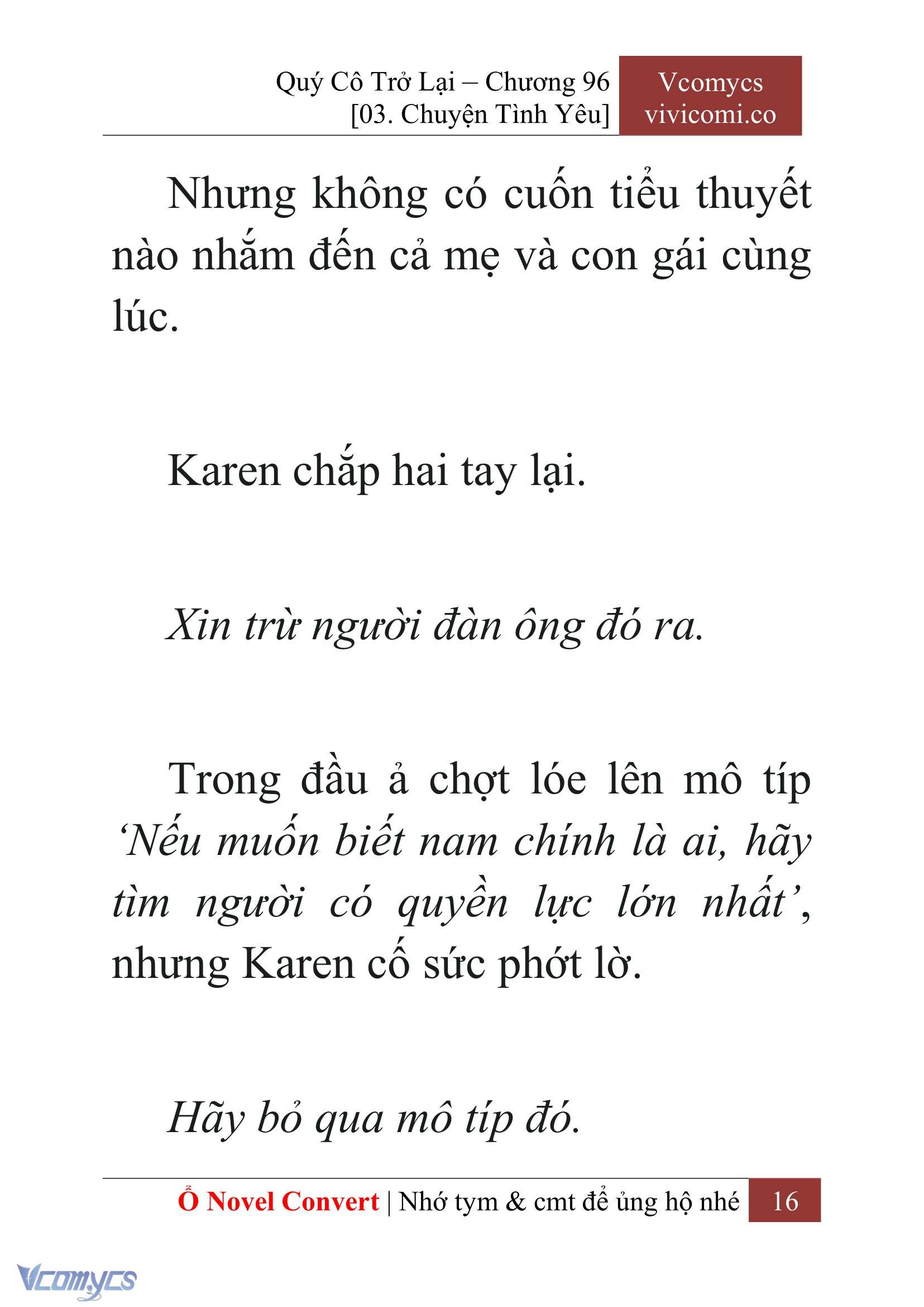 [Novel] Quý Cô Trở Lại Chap 96 - Trang 2