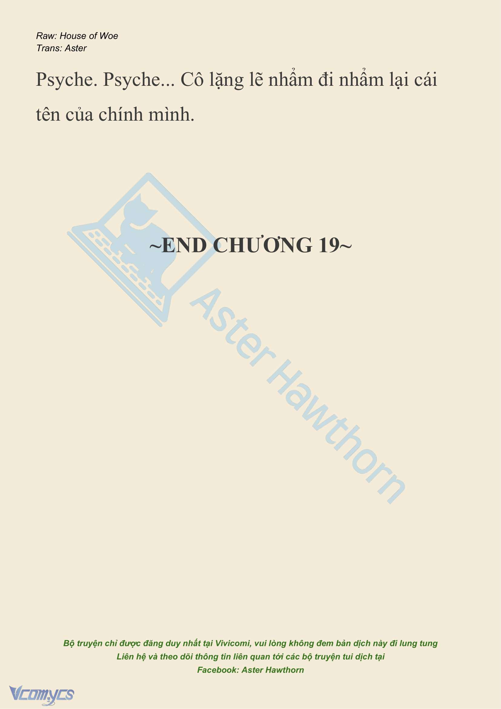 [NOVEL] Dành Cho Các Nữ Thần: Dành cho Psyche Chap 19 - Trang 2