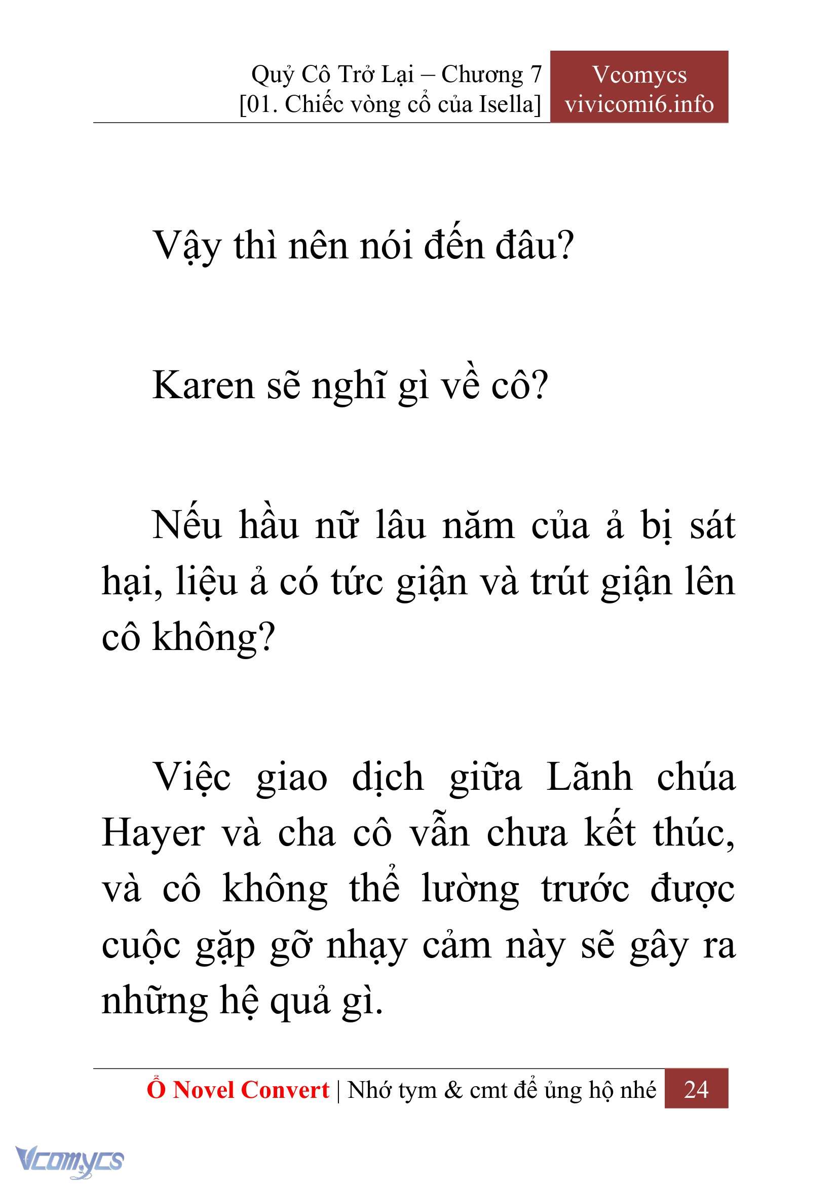 [Novel] Quý Cô Trở Lại Chap 7 - Trang 2