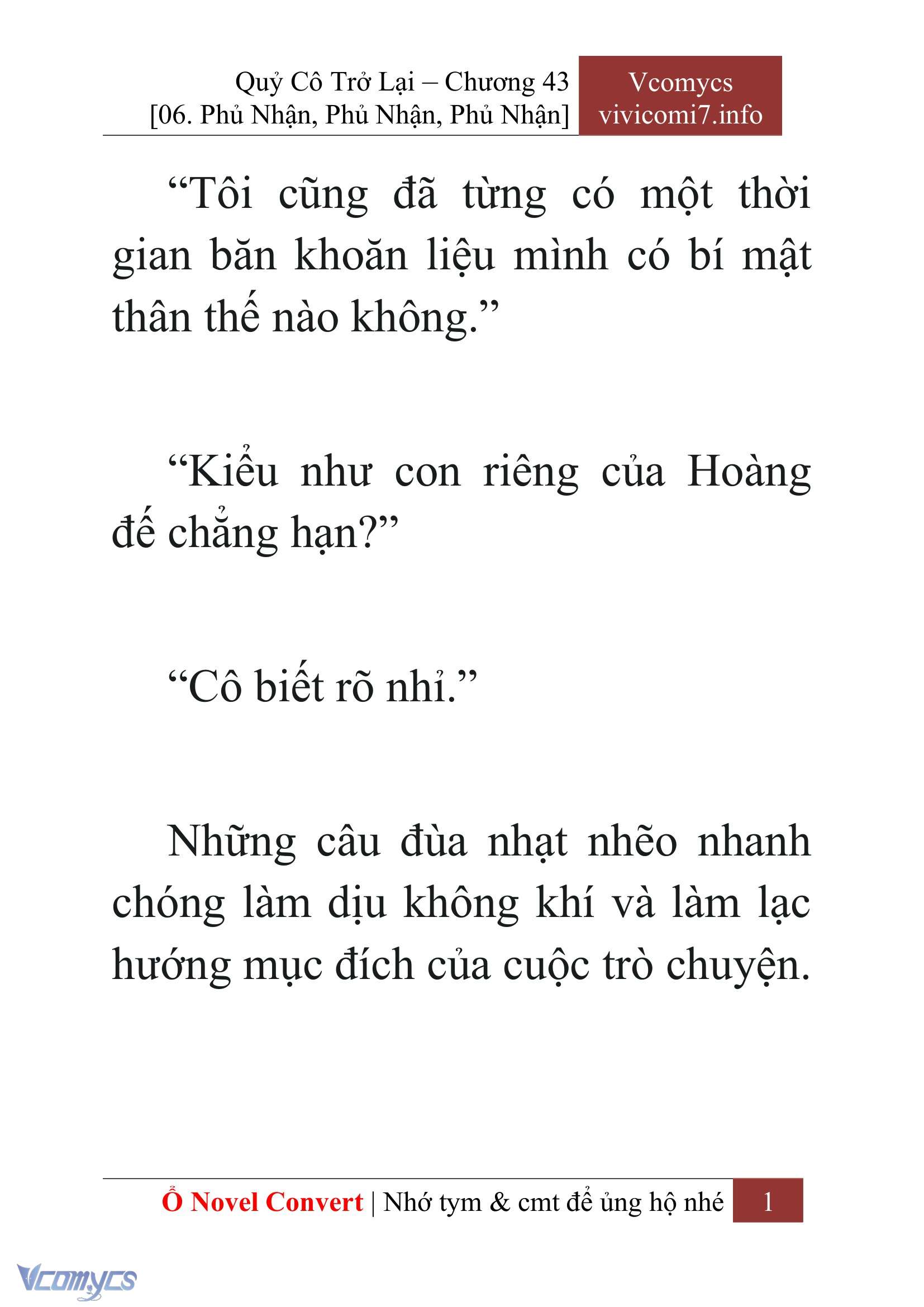 [Novel] Quý Cô Trở Lại Chap 43 - Trang 2