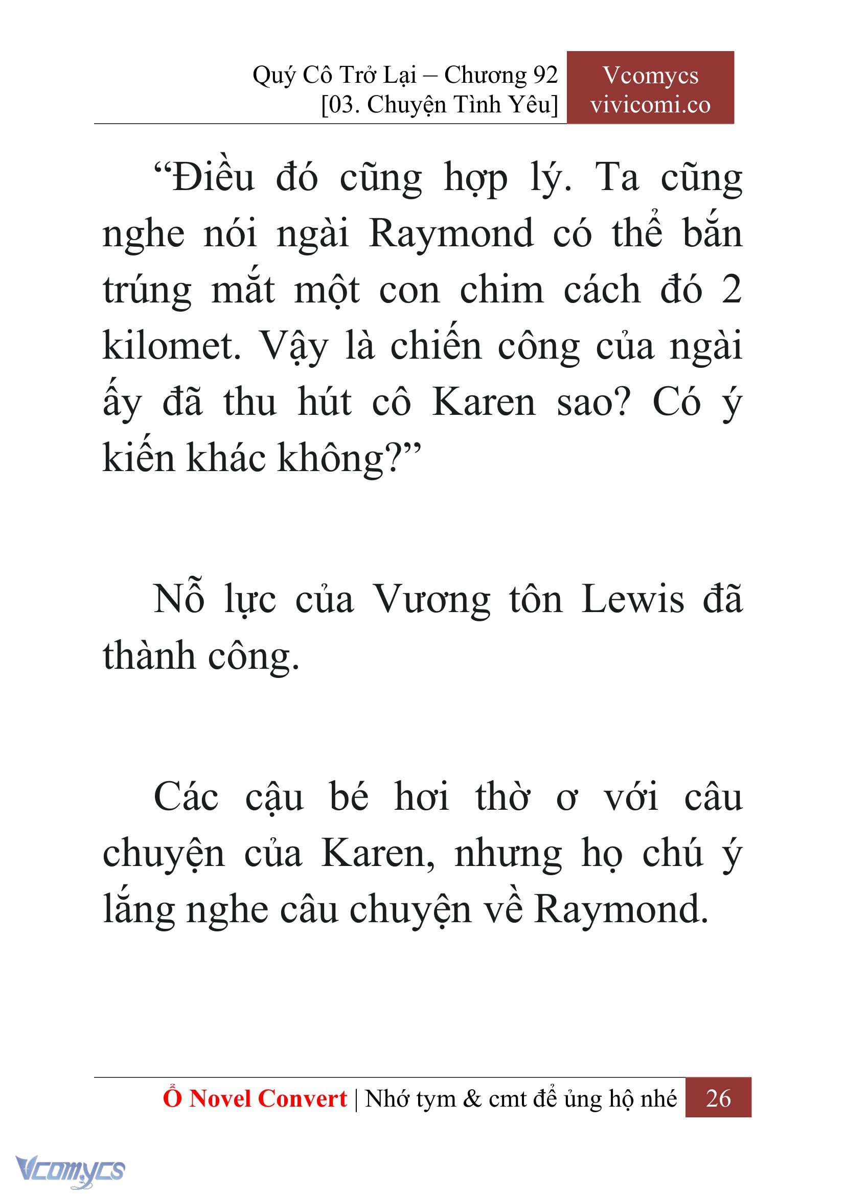 [Novel] Quý Cô Trở Lại Chap 92 - Trang 2