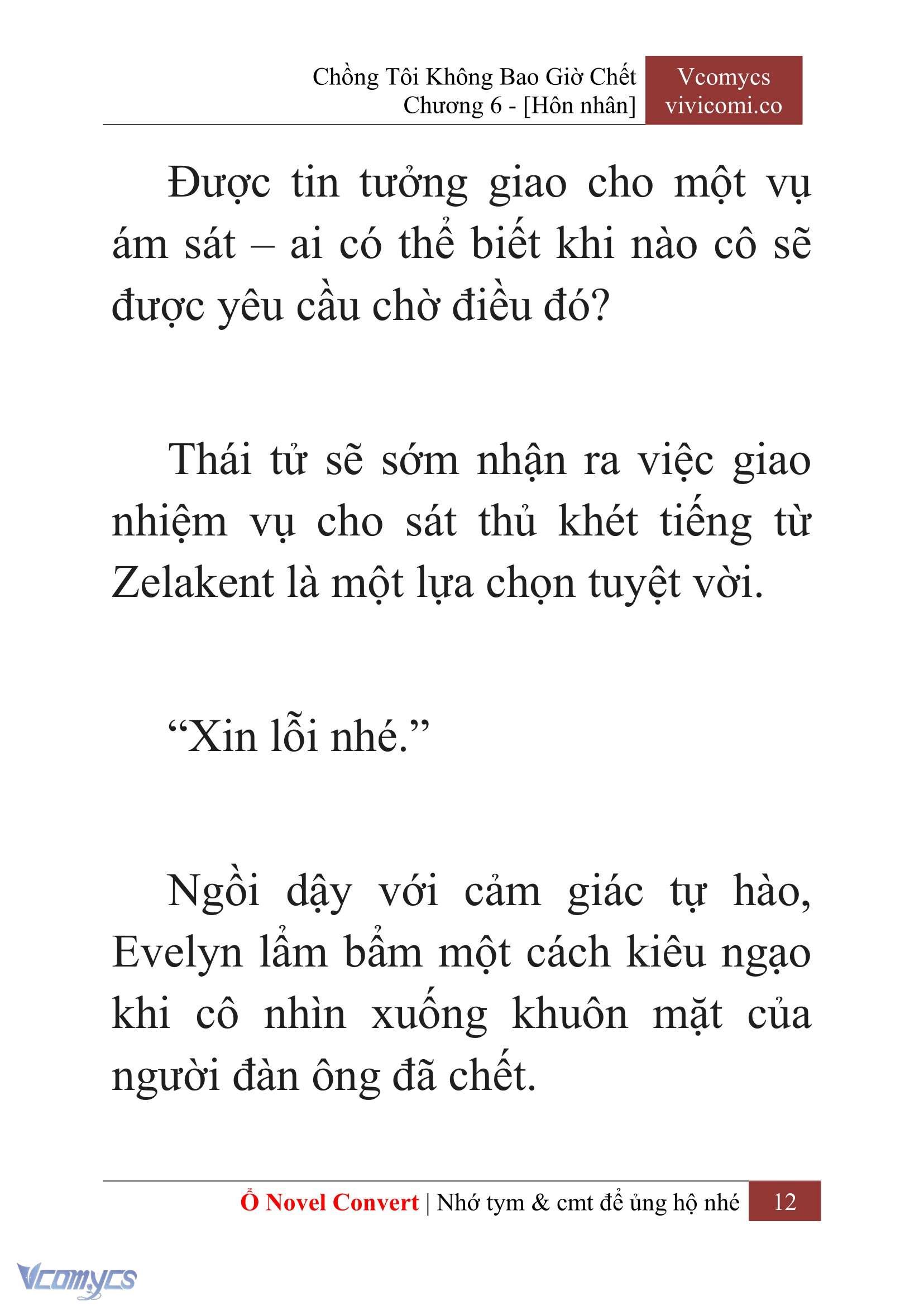 [Novel] Chồng Tôi Không Bao Giờ Chết Chap 6 - Trang 2