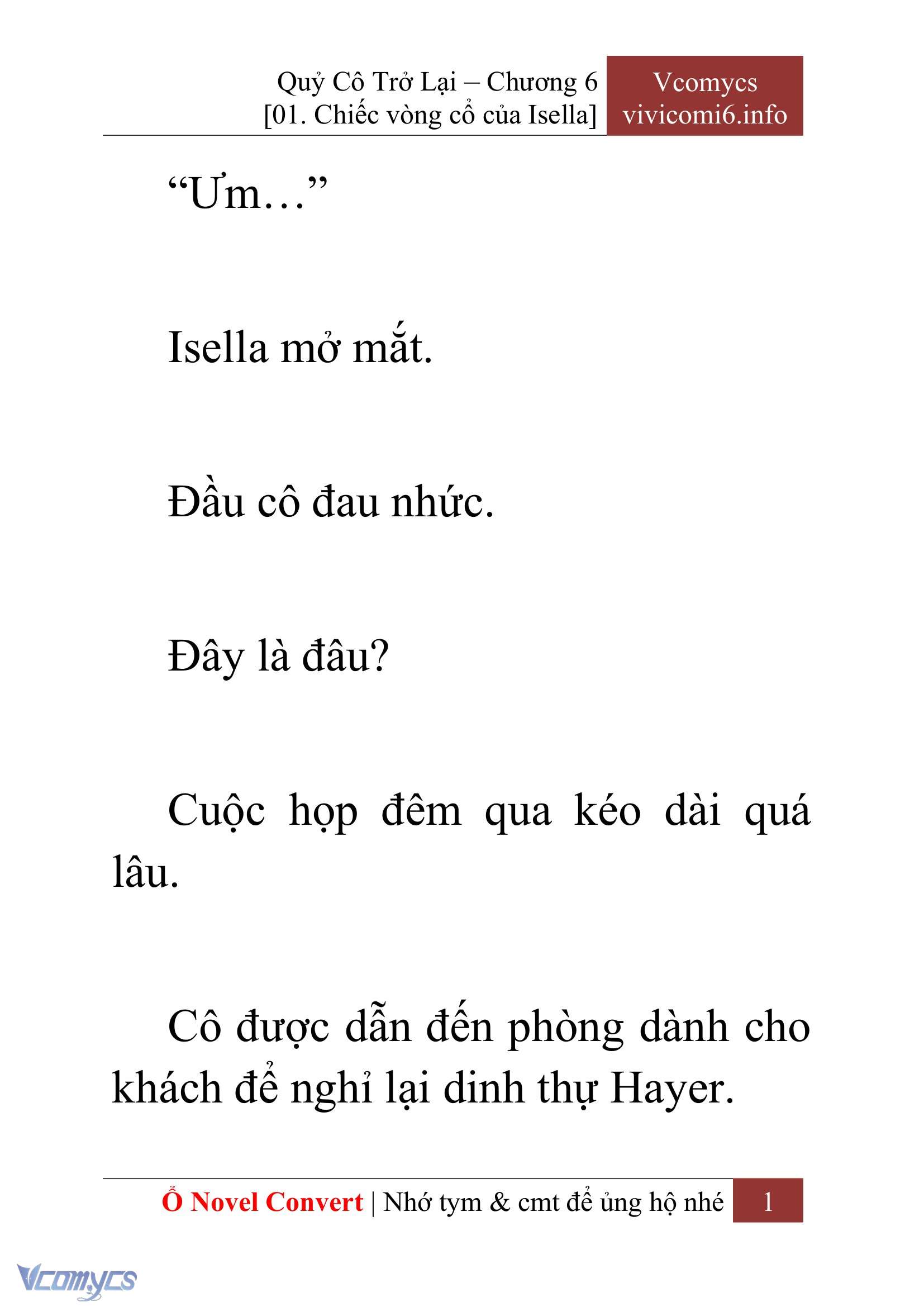 [Novel] Quý Cô Trở Lại Chap 6 - Trang 2