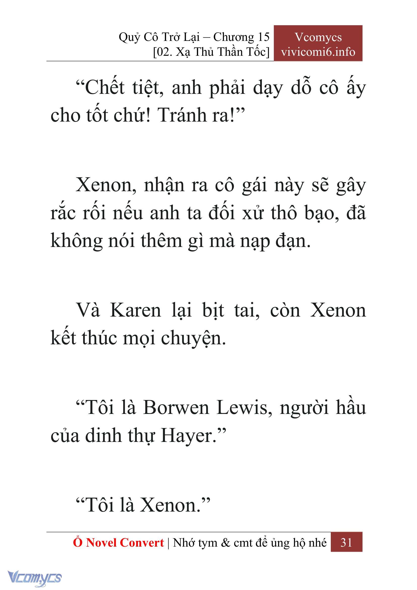 [Novel] Quý Cô Trở Lại Chap 15 - Trang 2