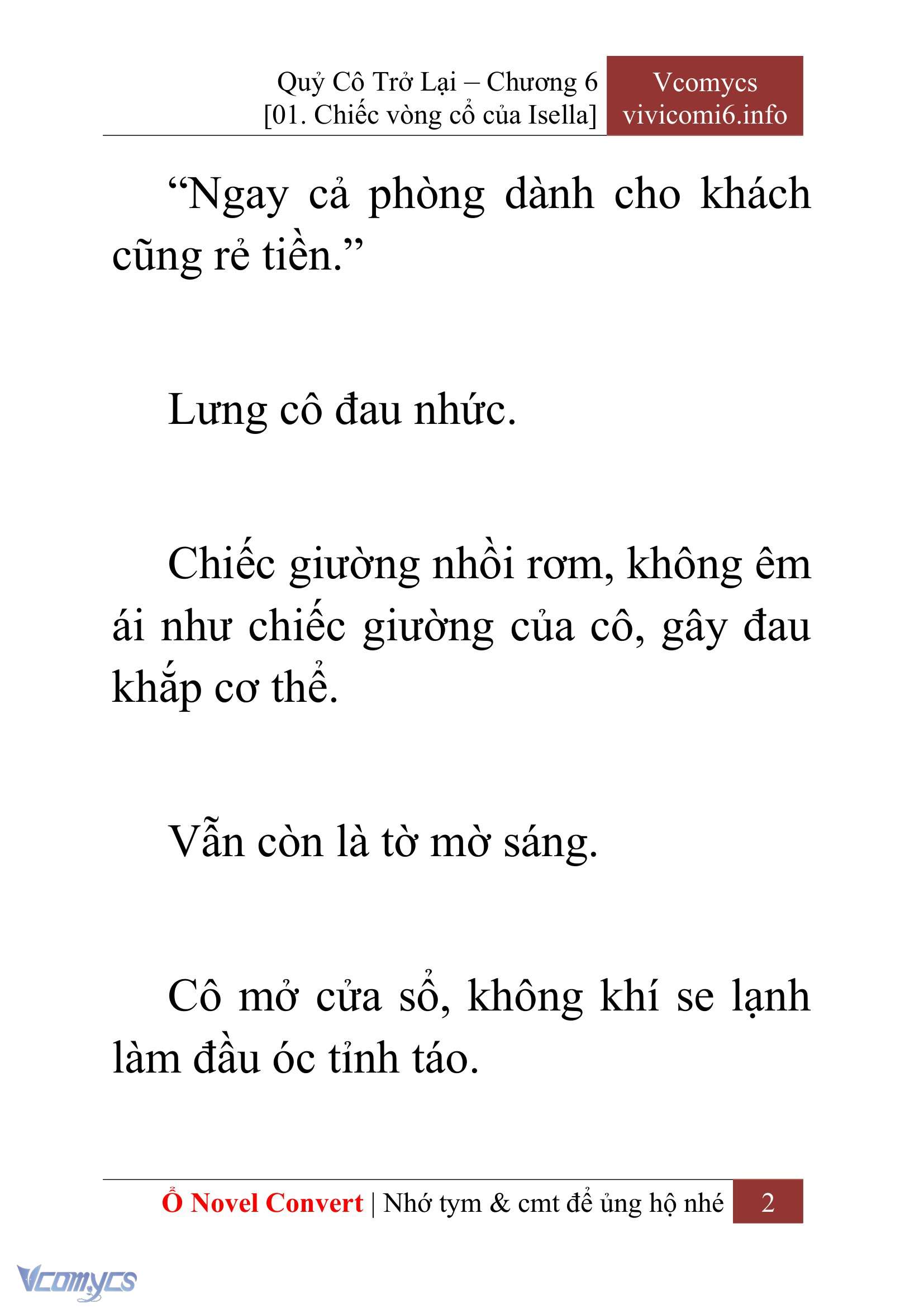 [Novel] Quý Cô Trở Lại Chap 6 - Trang 2