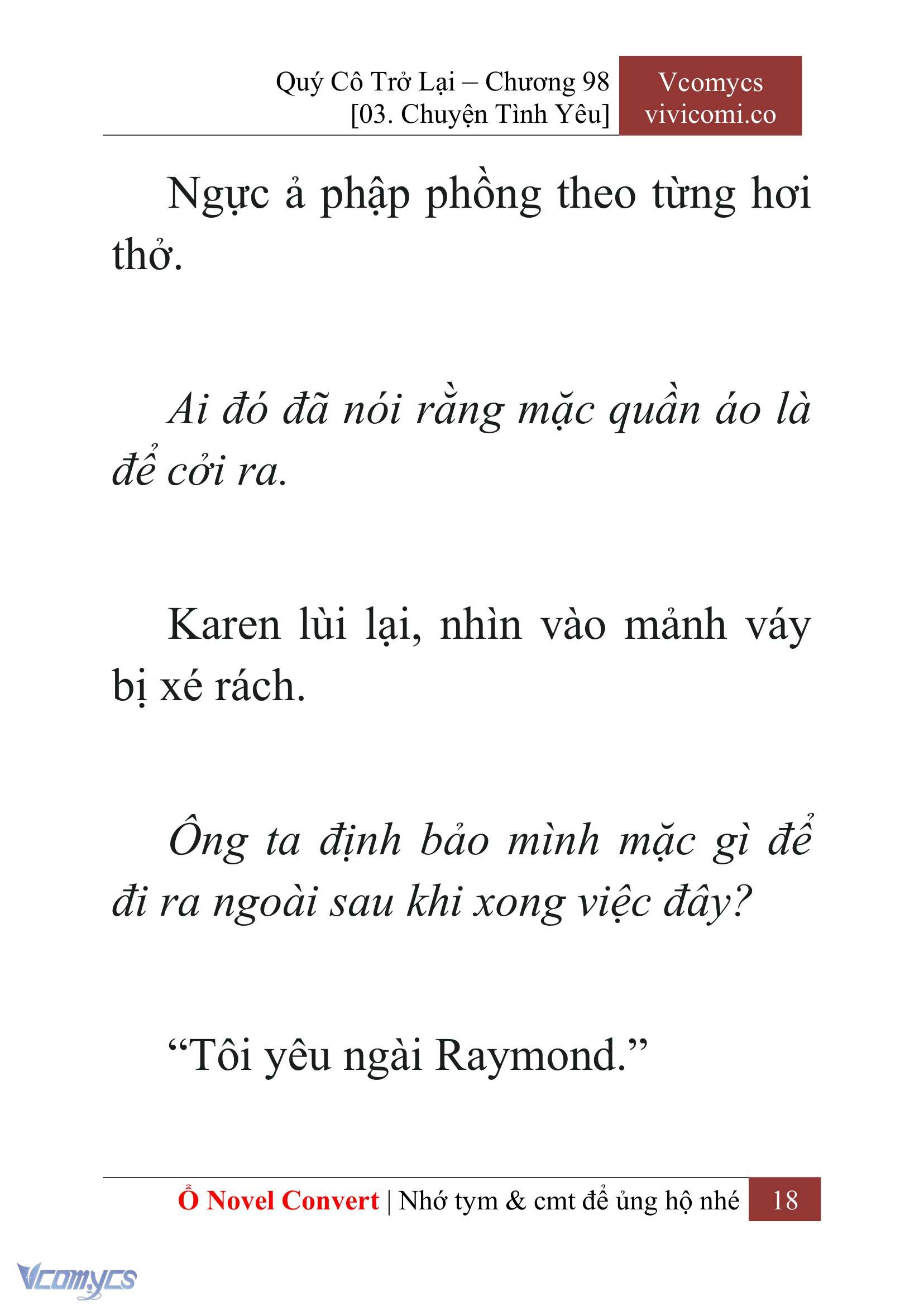 [Novel] Quý Cô Trở Lại Chap 98 - Trang 2