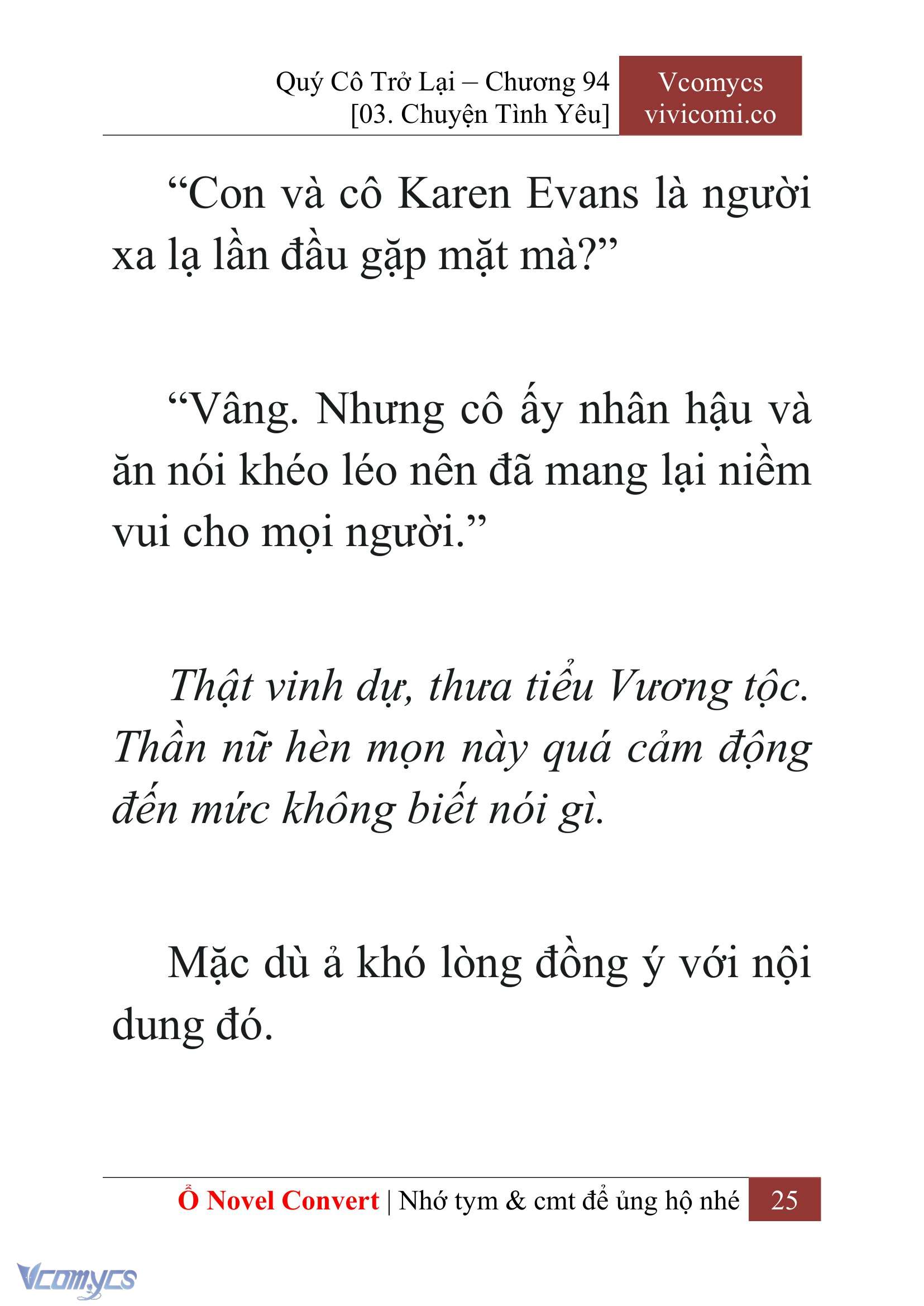 [Novel] Quý Cô Trở Lại Chap 94 - Trang 2