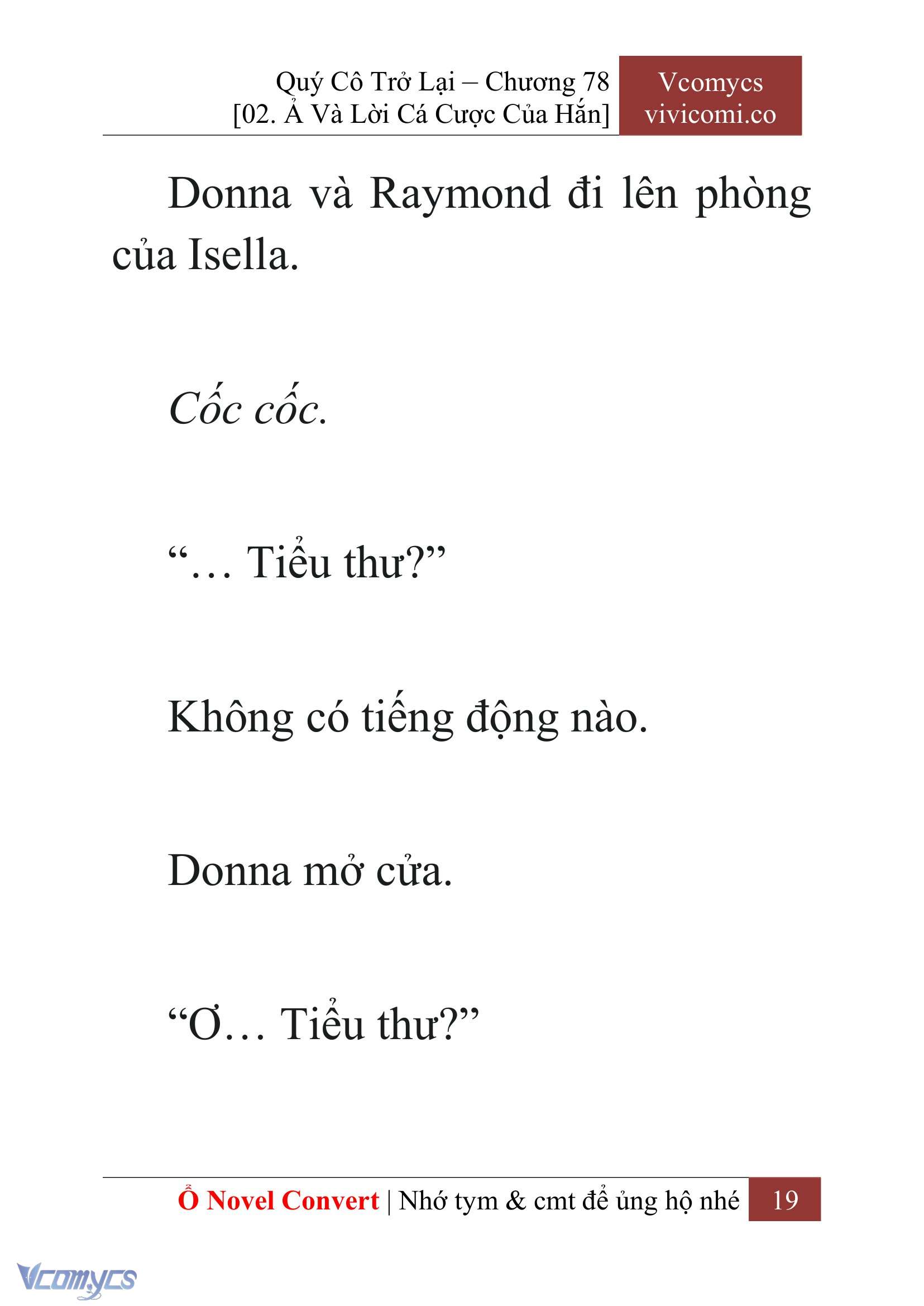 [Novel] Quý Cô Trở Lại Chap 78 - Next Chap 79